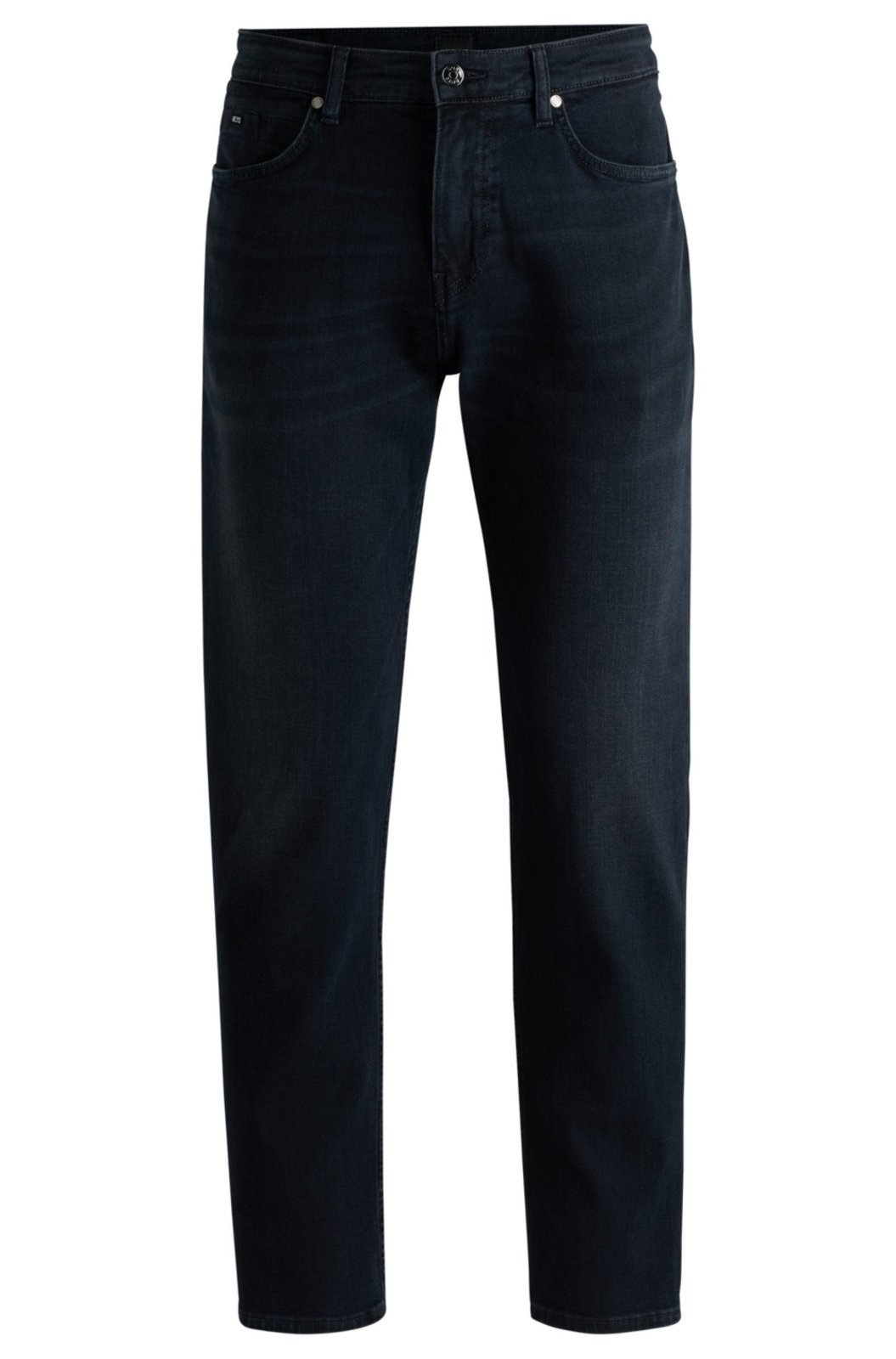 Calças Jeans Regular De Jeans Azul-Preto Preto - 35/30