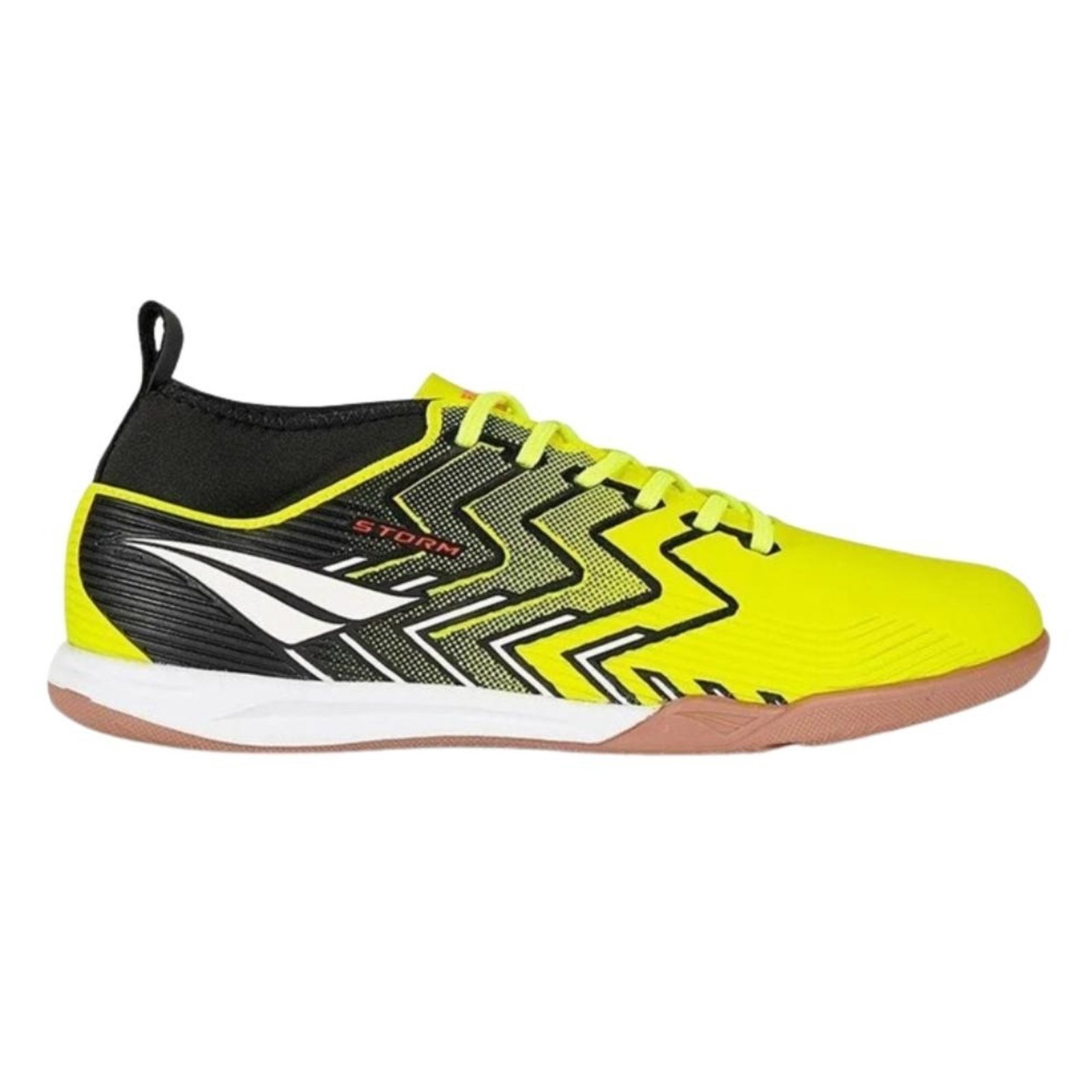 Vista 2 Chuteira Penalty Futsal Storm Y-3 Amarelo-branco-coral amarelo coral Penalty amarelo coral