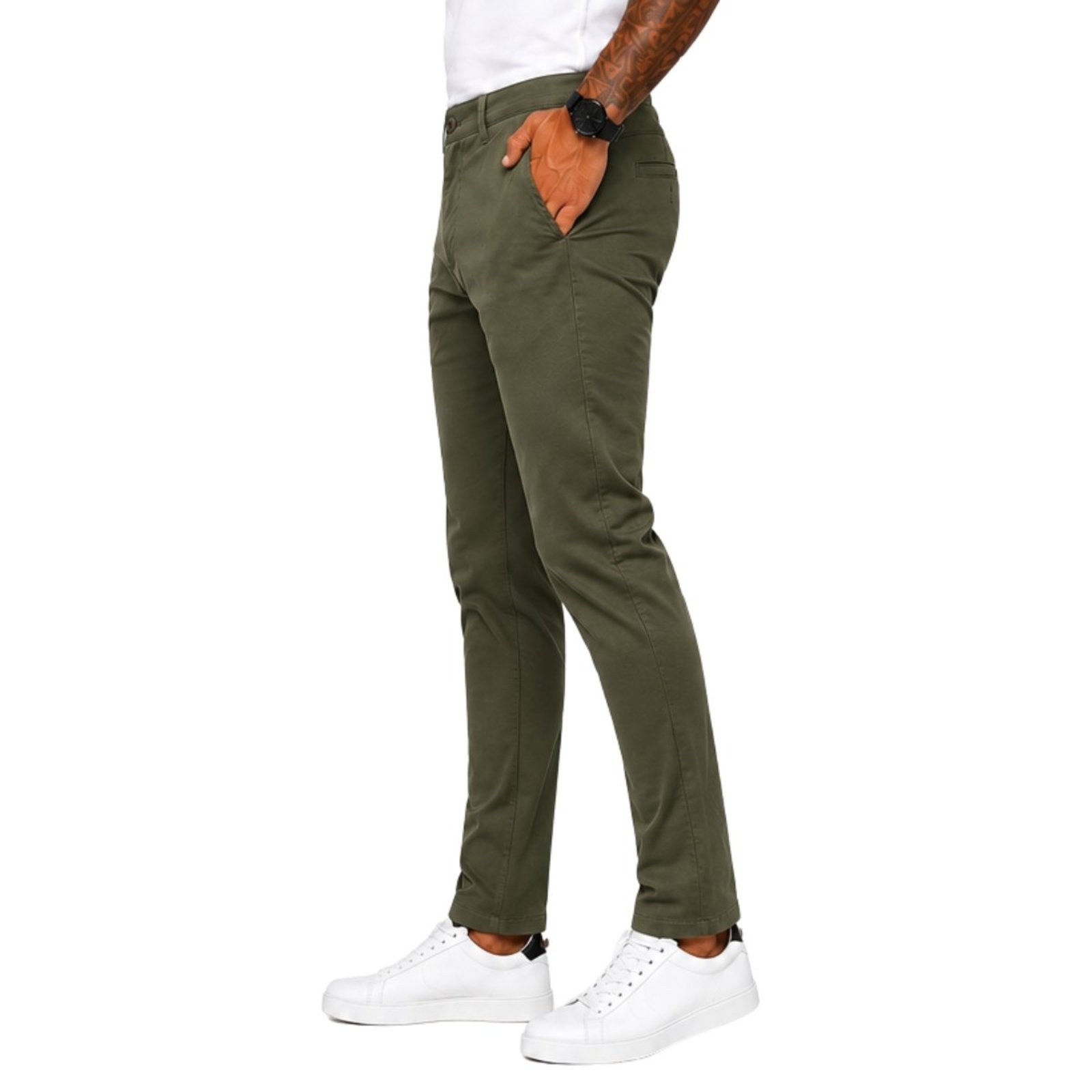 Calça Masculina Slim em Sarja Premium Casual Conforto e Elegância Preto