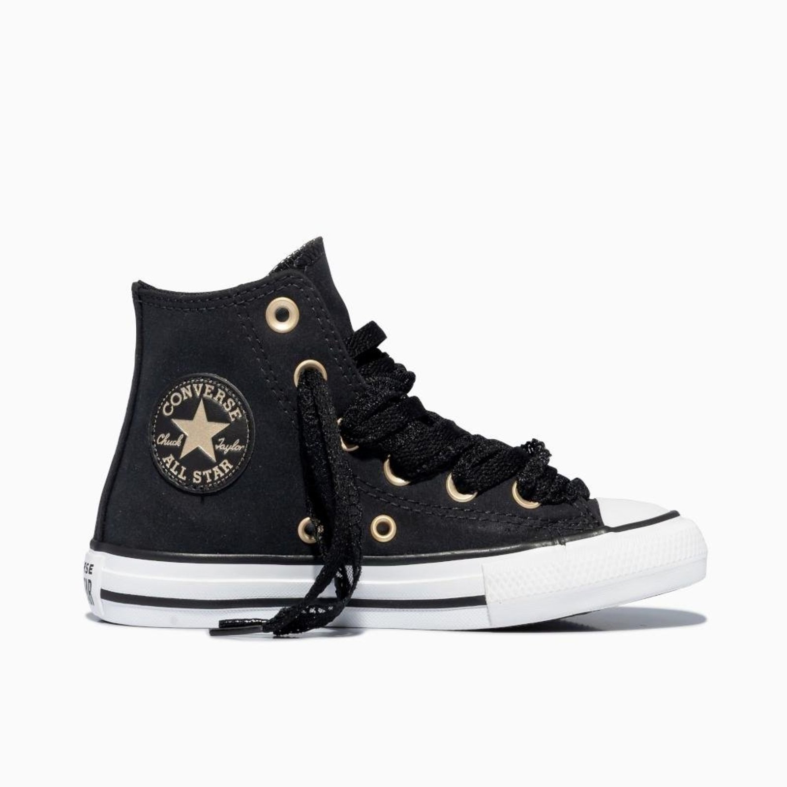 Infantil - Tênis Juvenil Chuck Taylor All Star Lace Cano Alto Preto