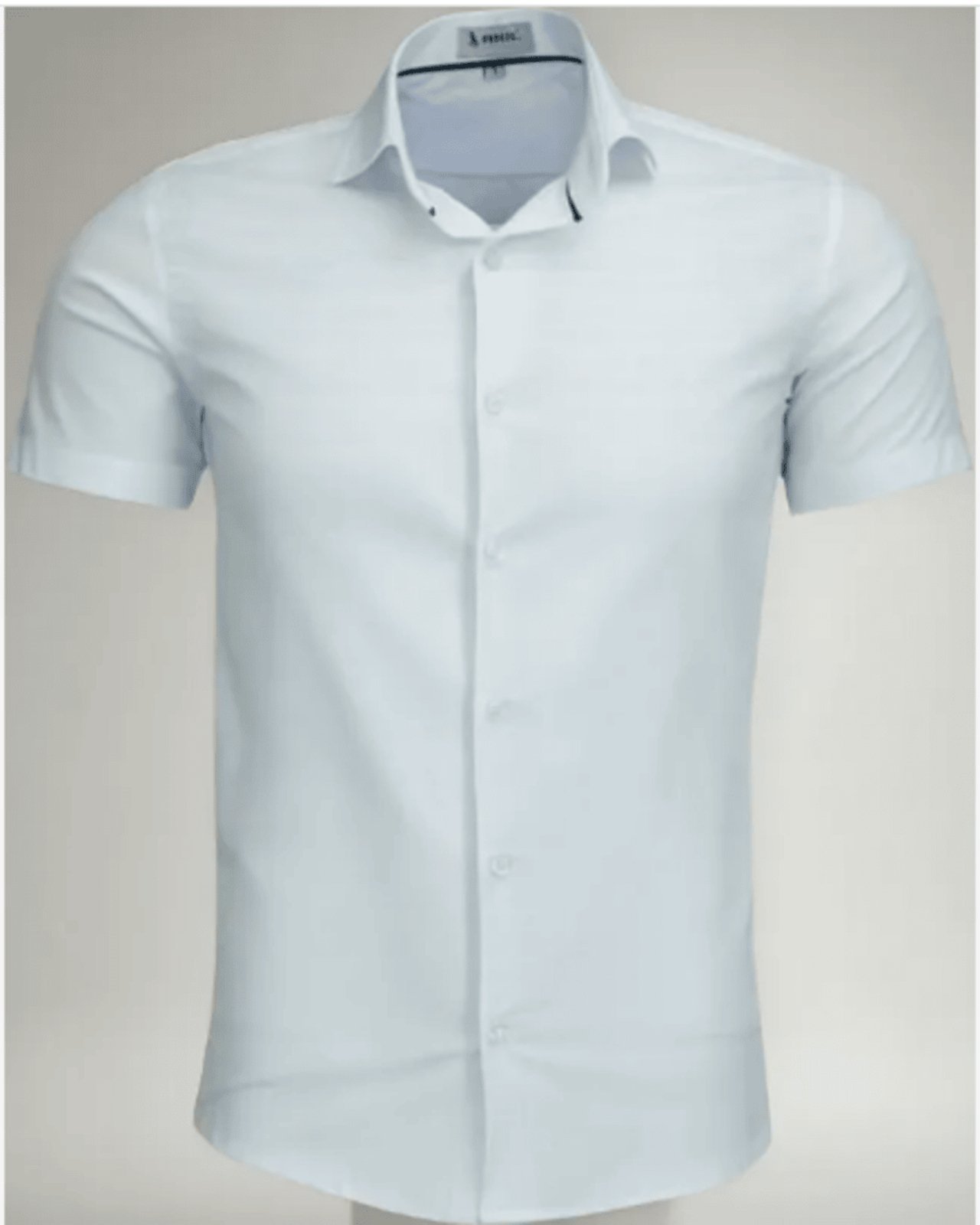 Camisa Social Amil Slim Com elastano Talks Macia Manga Curta Cor Branca