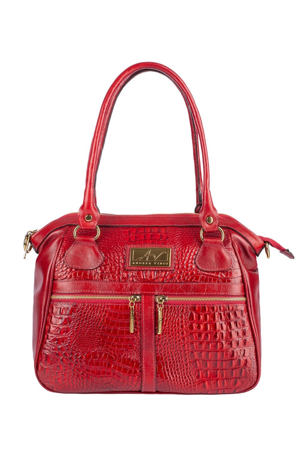 Vista 2 Bolsa de couro croco Luana Andrea Vinci vermelho Andrea Vinci vermelho