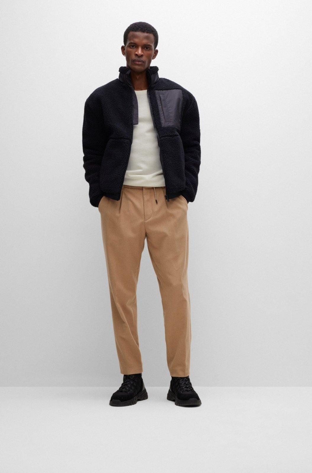 Vista 3 Sueter Slim Fit Em Lã Virgem Boss cinza Boss cinza