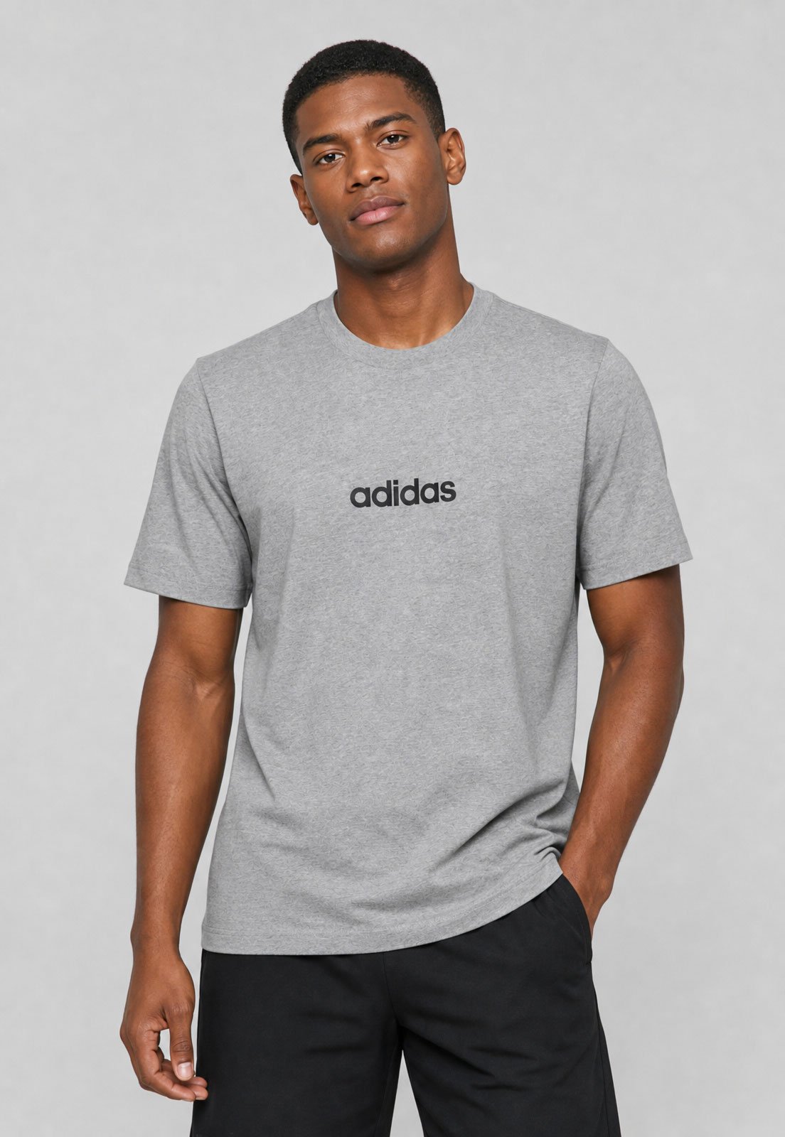 Camiseta Masculina adidas Sportswear Logo Linear Cinza