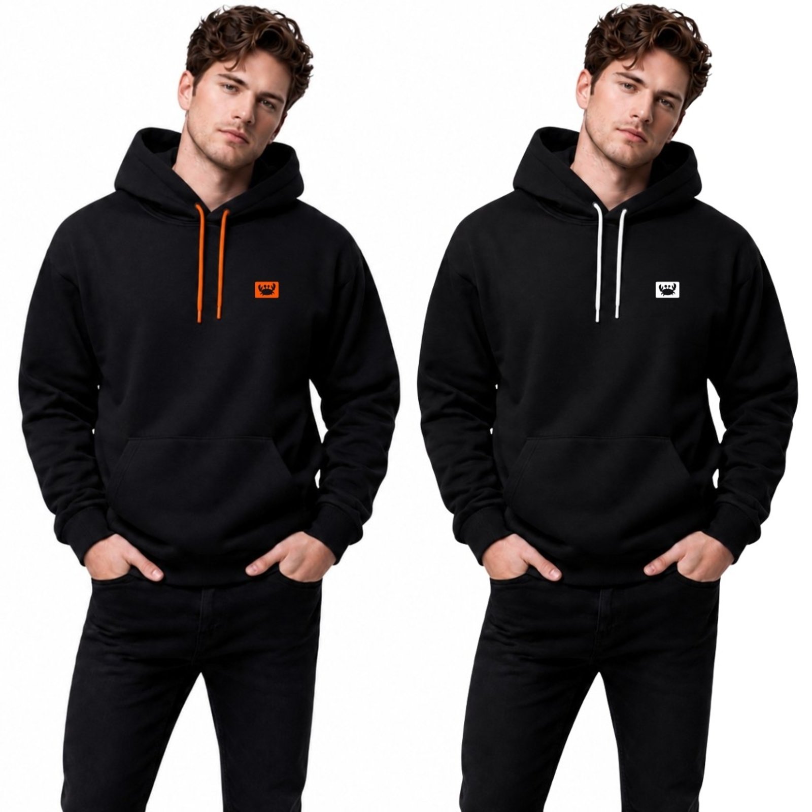 Kit 2 Moletom Modelo Canguru Com Capuz Masculino Estampado Siri Relaxado
