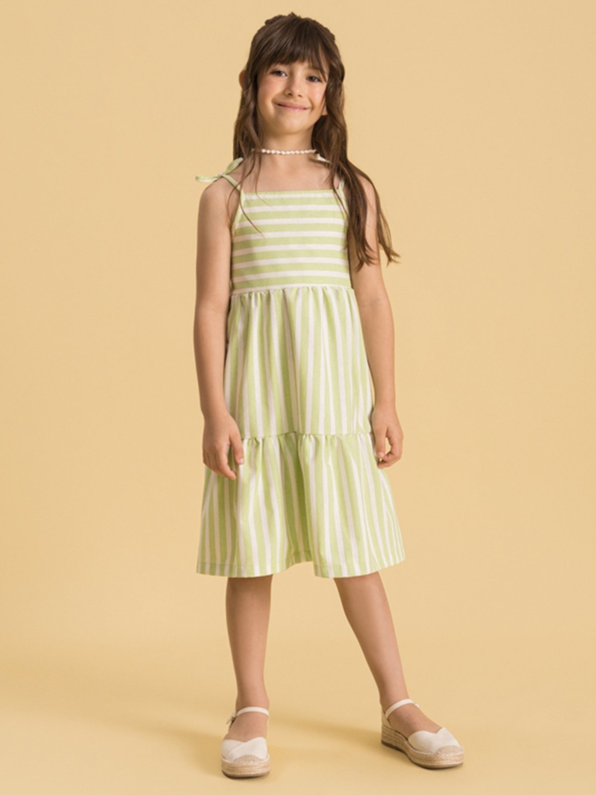 Infantil – Vestido Bugbee com Fio Desfribrado
