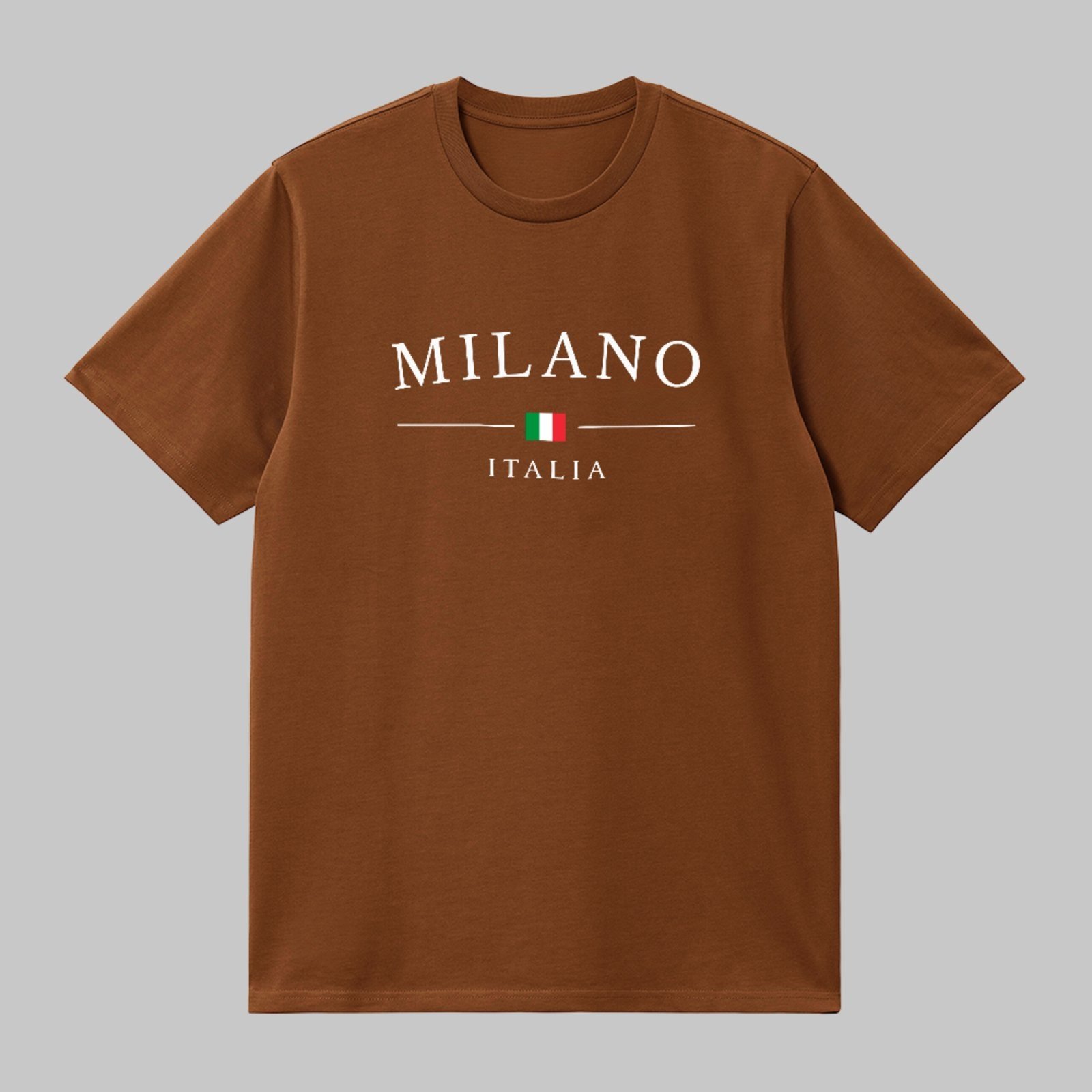 Camiseta Básica Milano Itália Moda Premium Estilo e Conforto Marrom