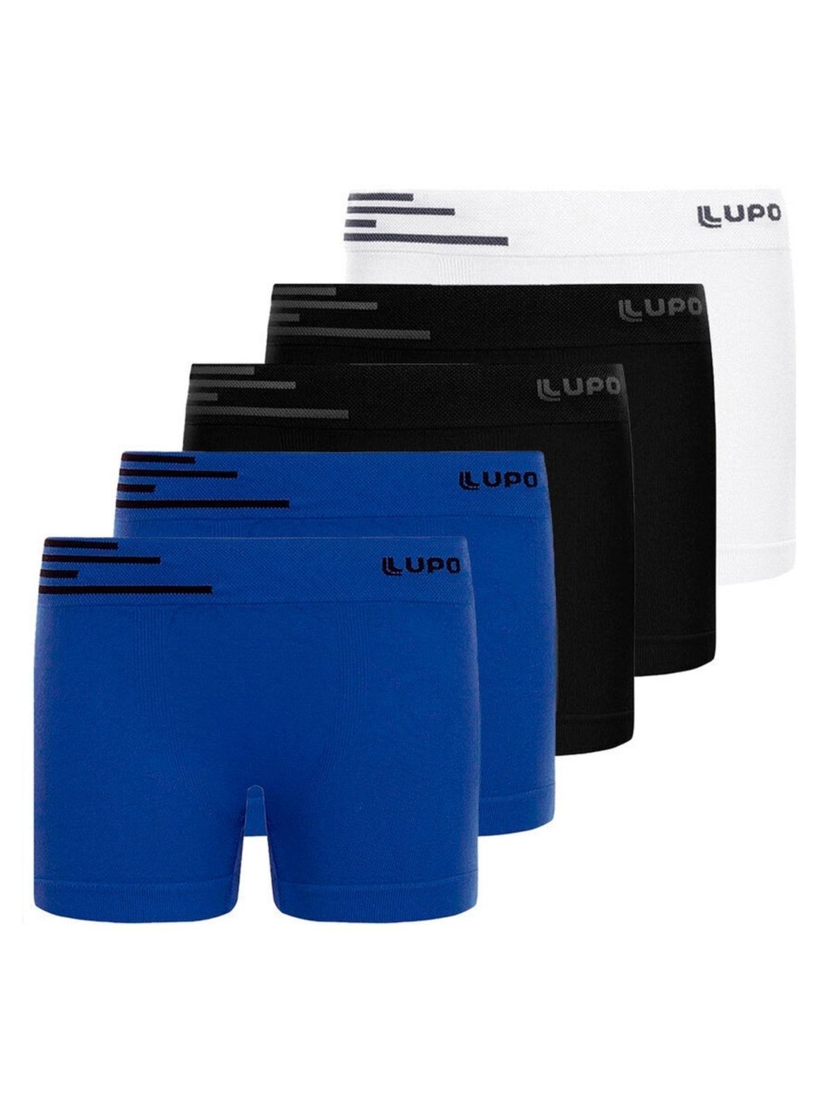 Kit com 5 Cuecas Boxer Lupinho 132-002 Preto