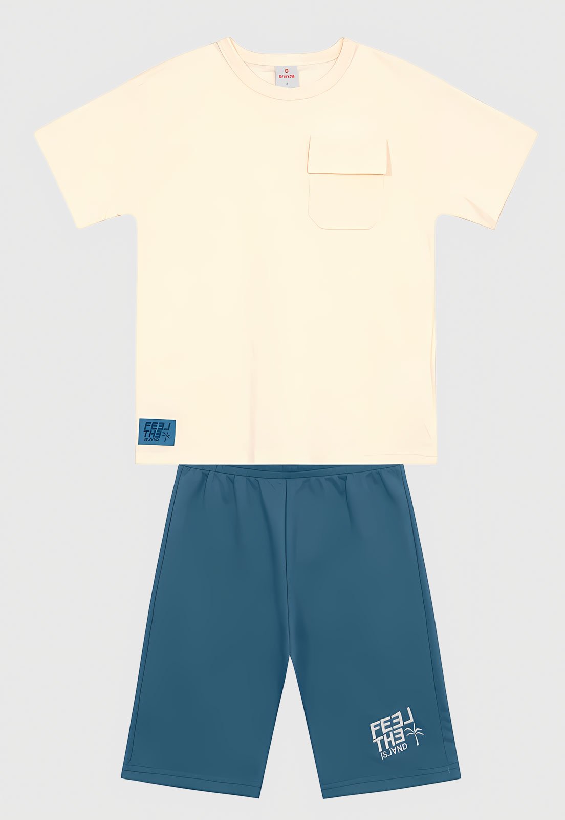 Infantil - Conjunto Brandili Blusa Com Bolso E Shorts Branco