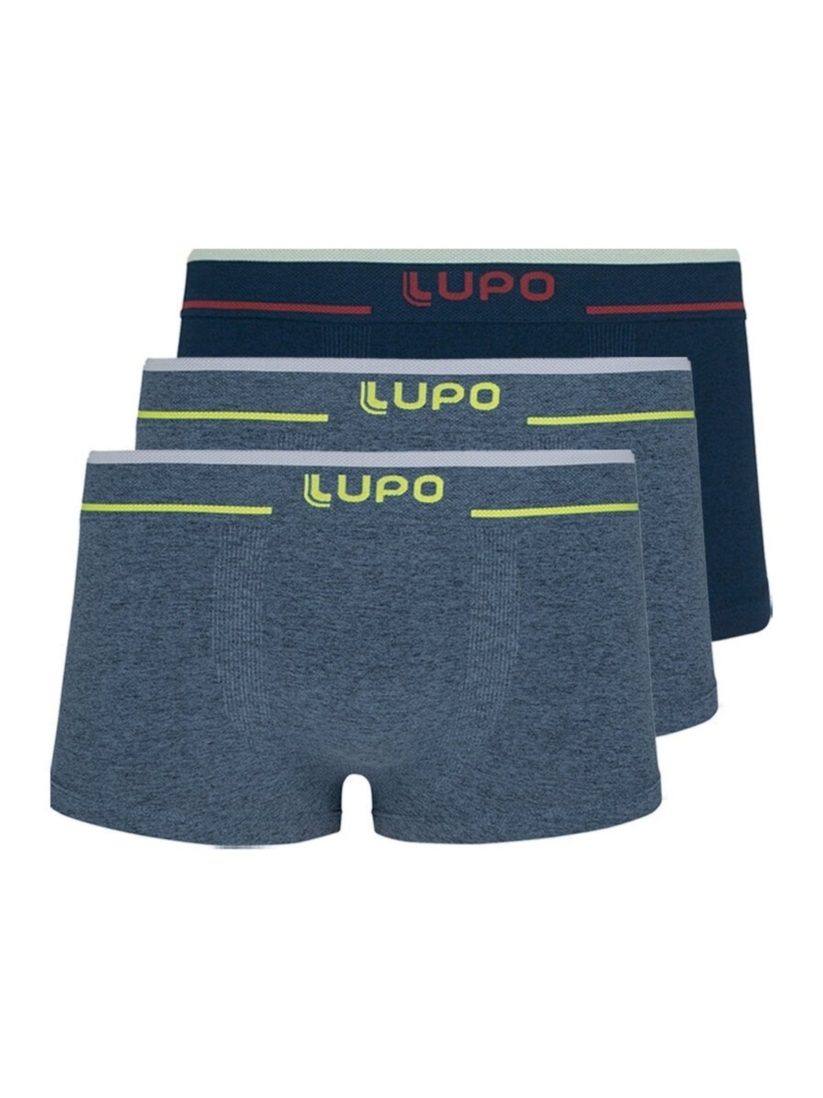Kit com 3 Cuecas Sunga Lupo 526-001 Azul Marinho