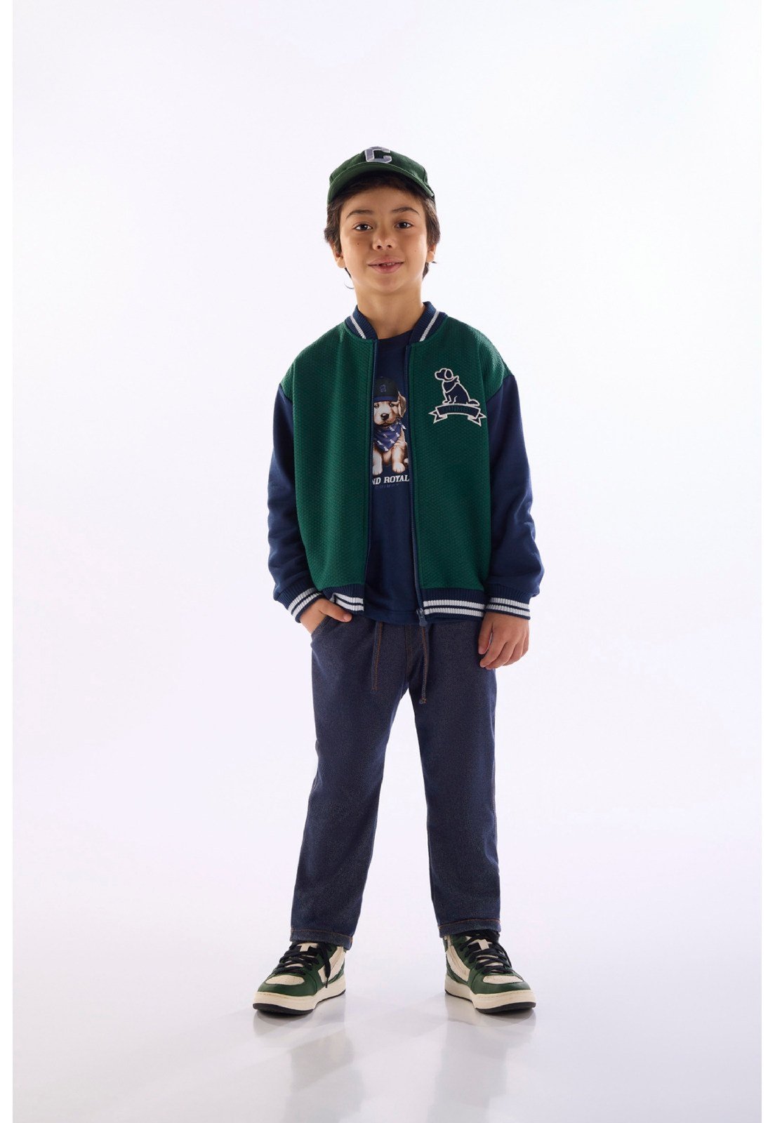 Infantil - Jaqueta Bomber em Matelassê Quimby Verde