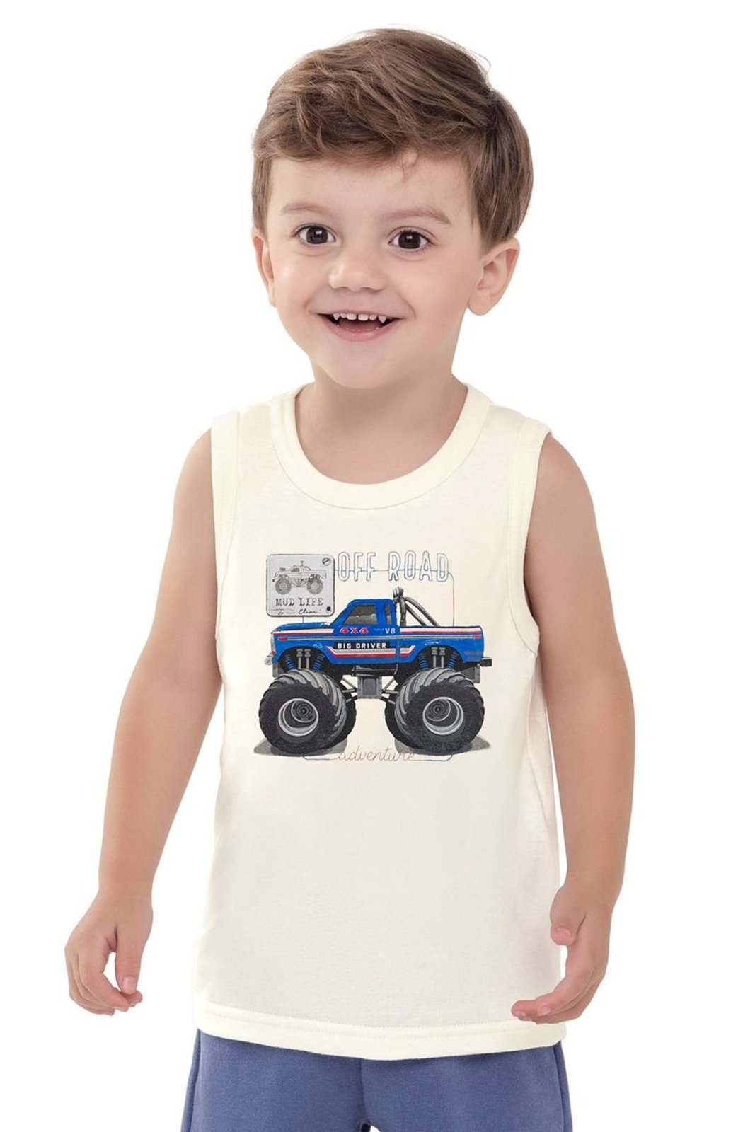 Infantil - Regata Menino Monster Truck Elian Bege