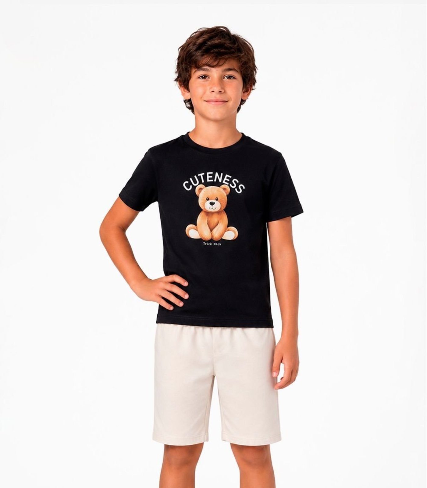 Infantil - Conjunto Camiseta com Bermuda Trick Nick Preto