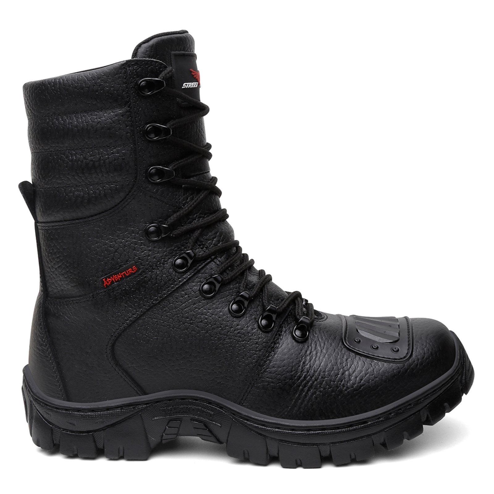 Bota Masculina Couro Izabella Helena Coturno Militar Motociclista Trilha Confortável Preto