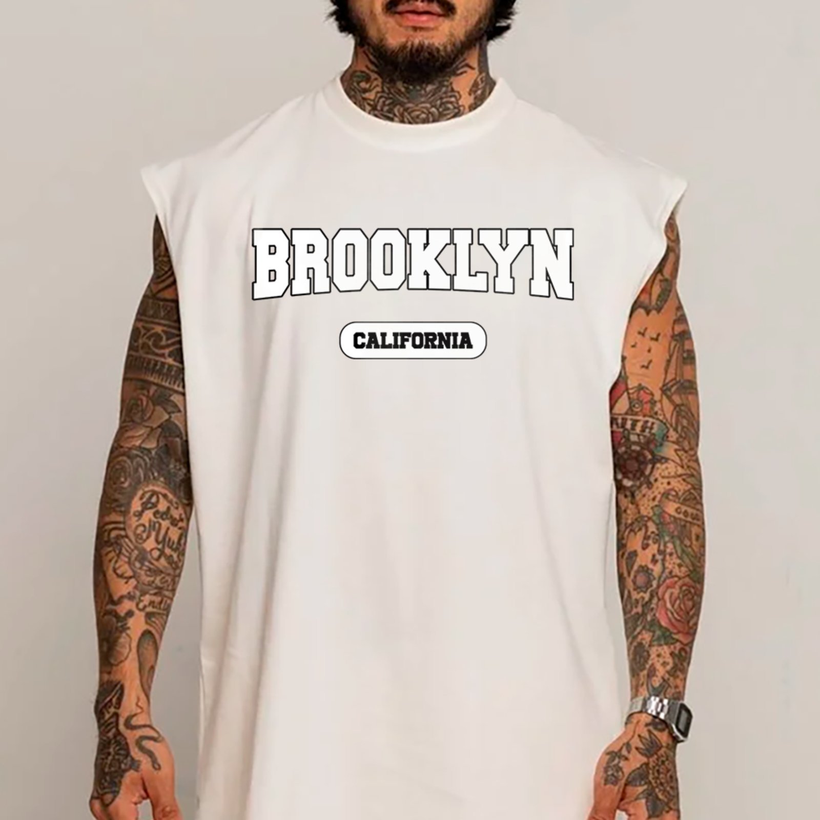Camiseta Regata Machão Brooklyn Streetwear Urban Style Branco