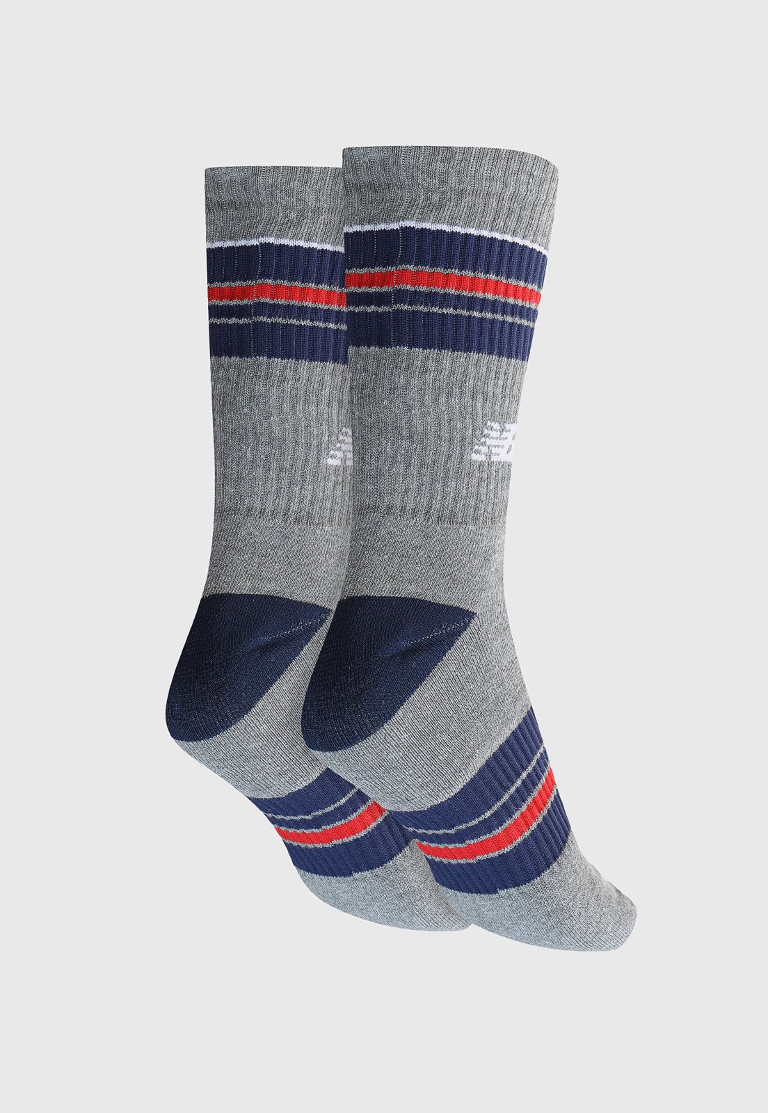 Vista 3 Meia Unissex New Balance Cano Alto Listrada cinza New Balance cinza