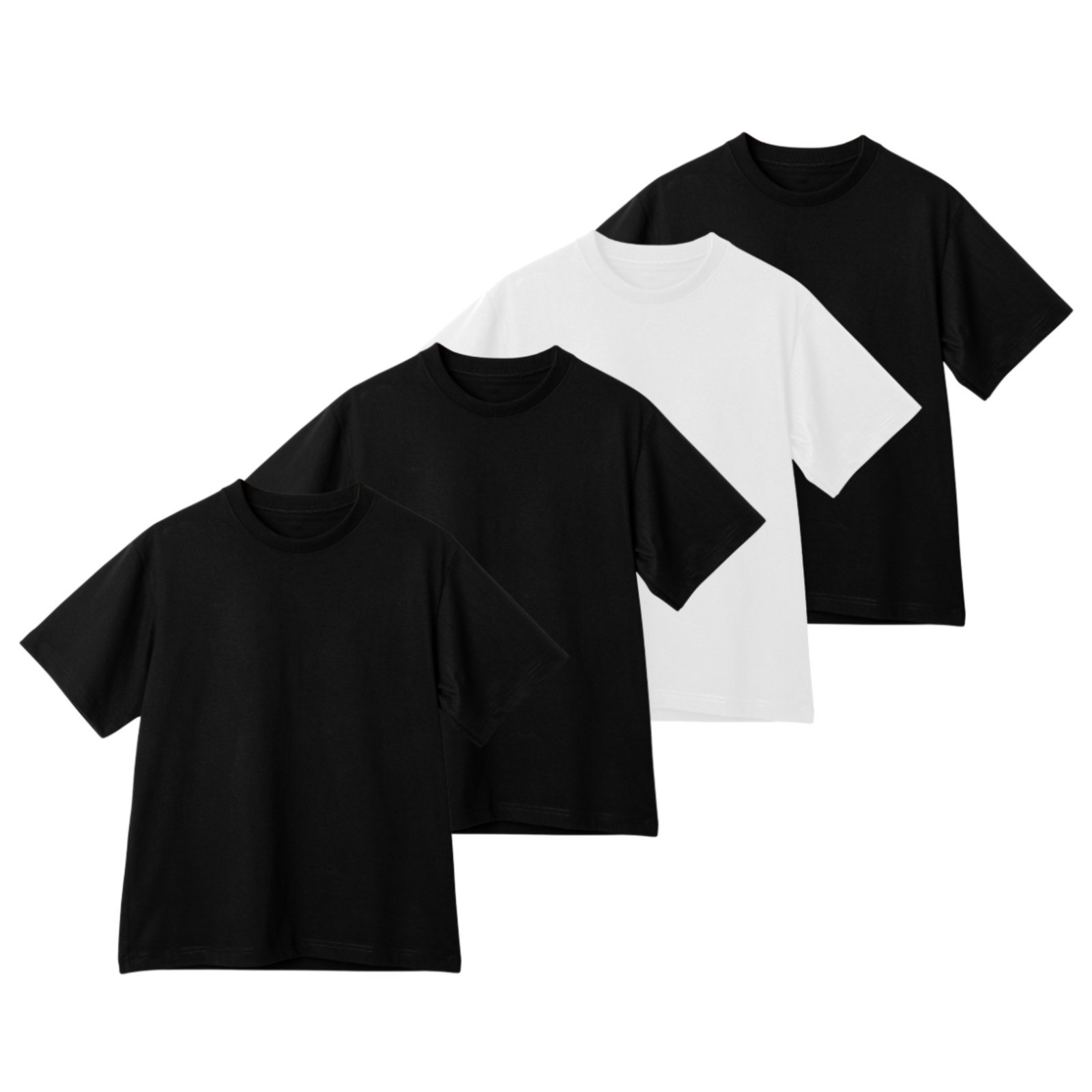 Kit 4 Camiseta Oversized de Algodão Masculina Ideal para Academia e Esportes Gola Redonda Lisa