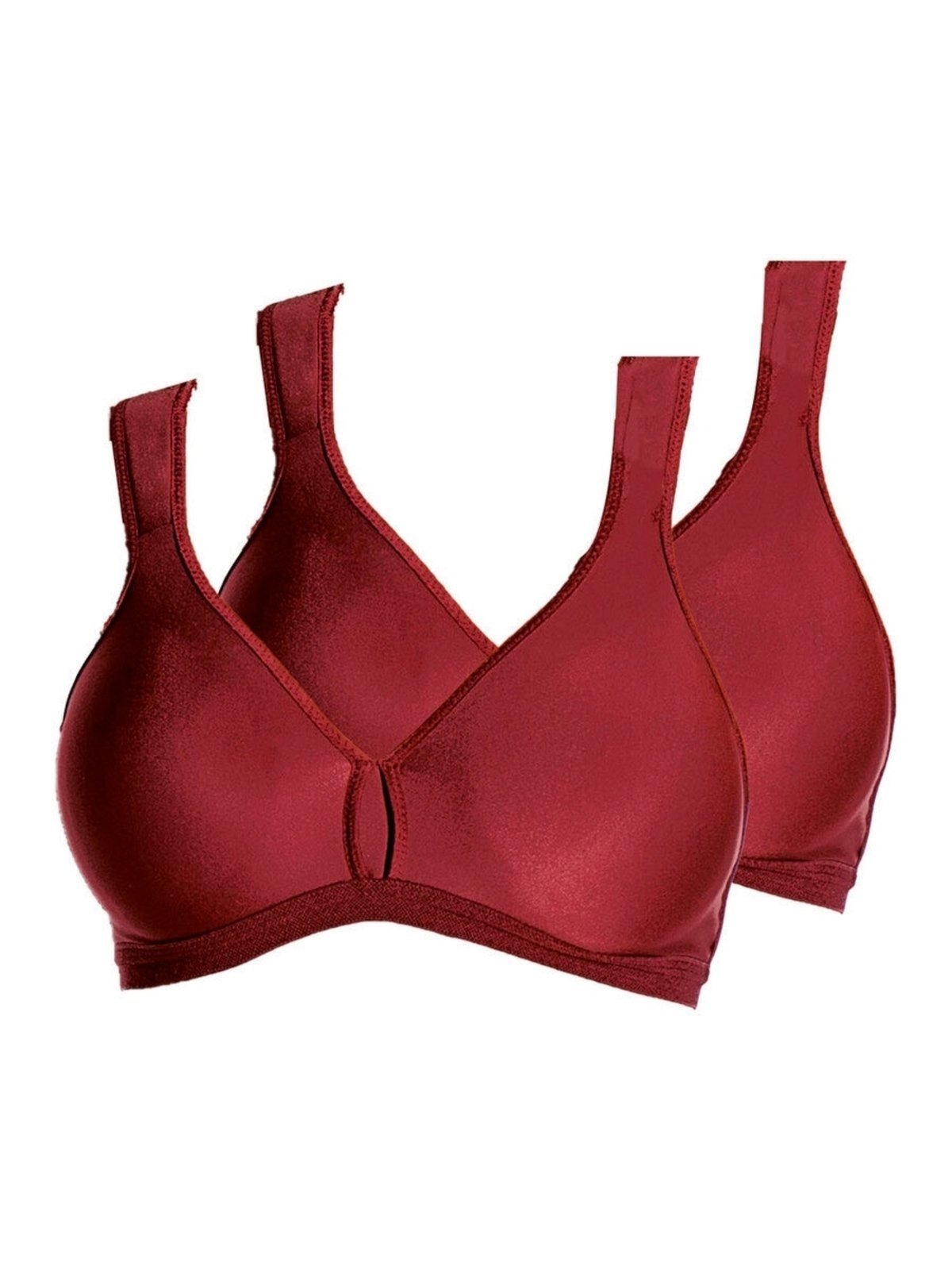 Kit com 2 Sutiãs sem Aro e sem Bojo Olimpo Conforto Demillus 61004 Vermelho
