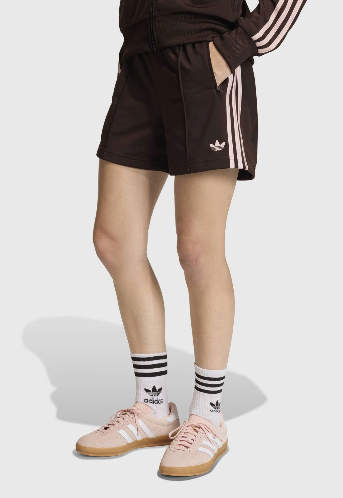 Short Feminino adidas Originals Listras Marrom