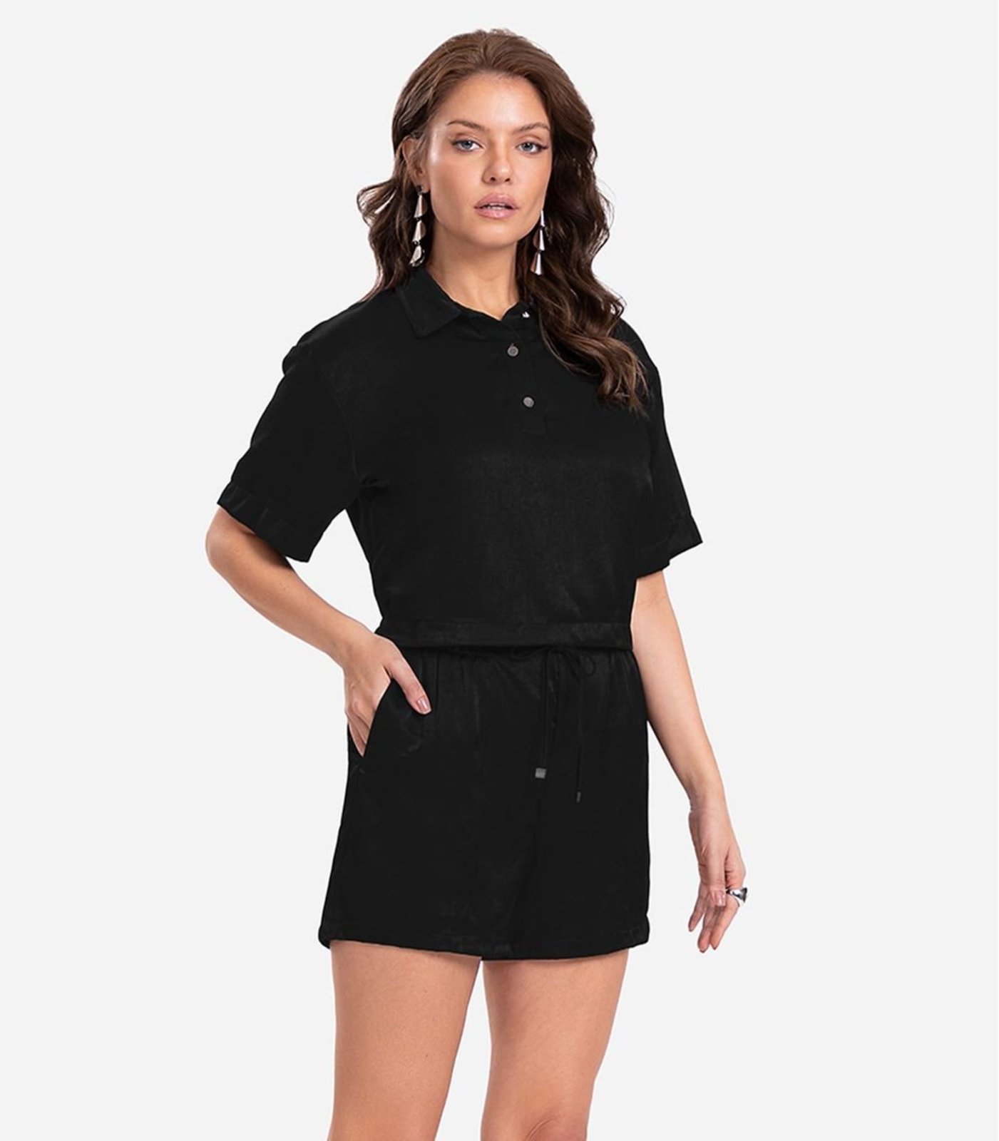 Camisa Feminina Manga Curta Endless Preto