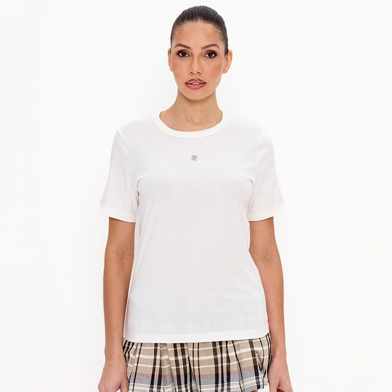 Camiseta Babylook Easy Lança Perfume Pr27 Off White Feminino