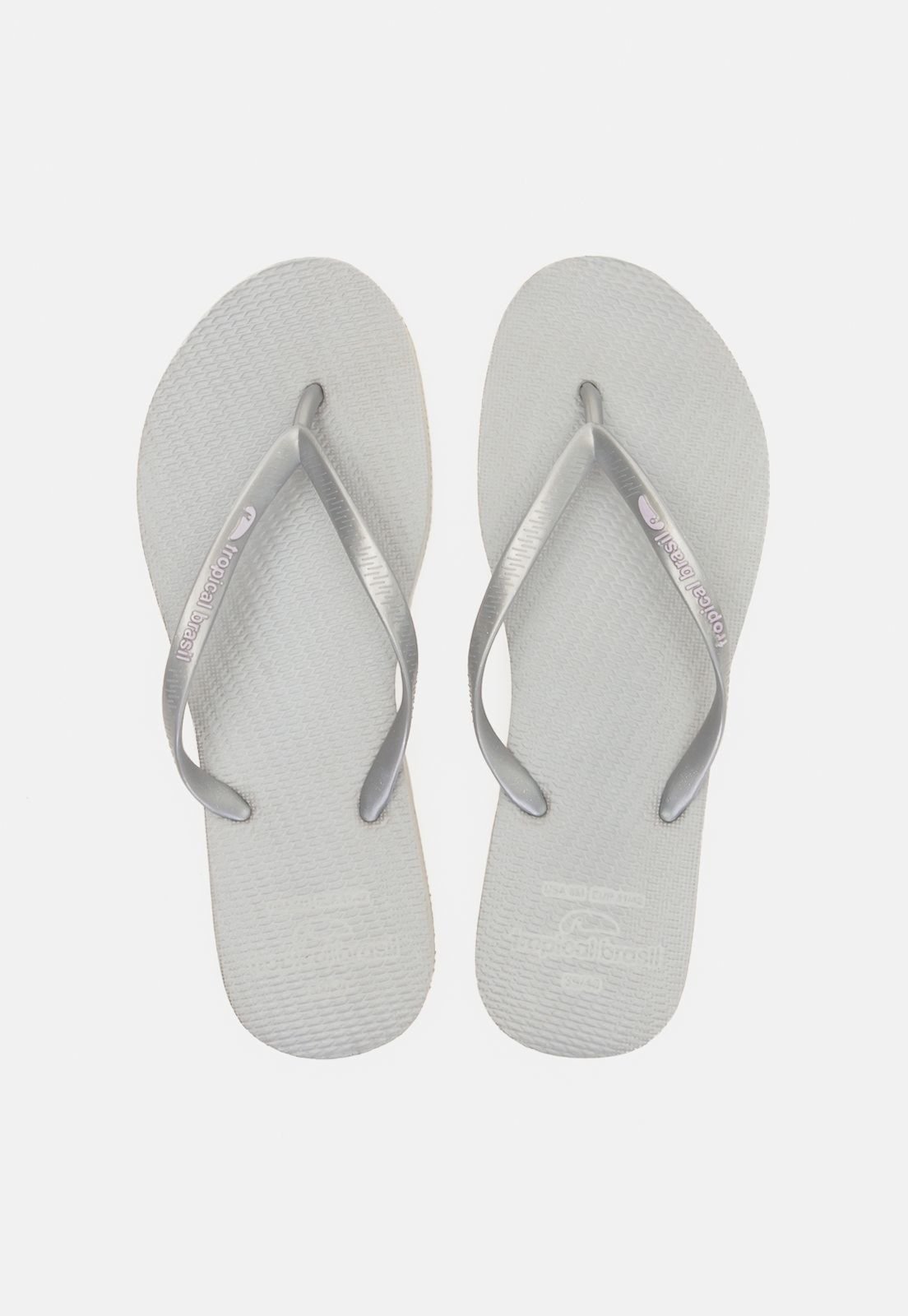 Chinelo Tropical Brasil Bi-Color Perolado Slim Prata