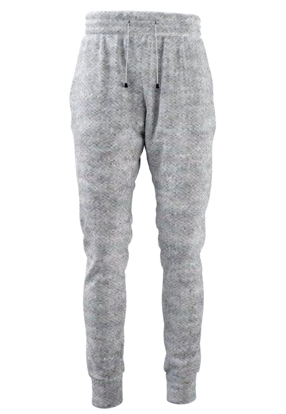 Calça Moletom Jogger Lisa Em Algodão Felpado Com Elástico E Bolsos Cinza