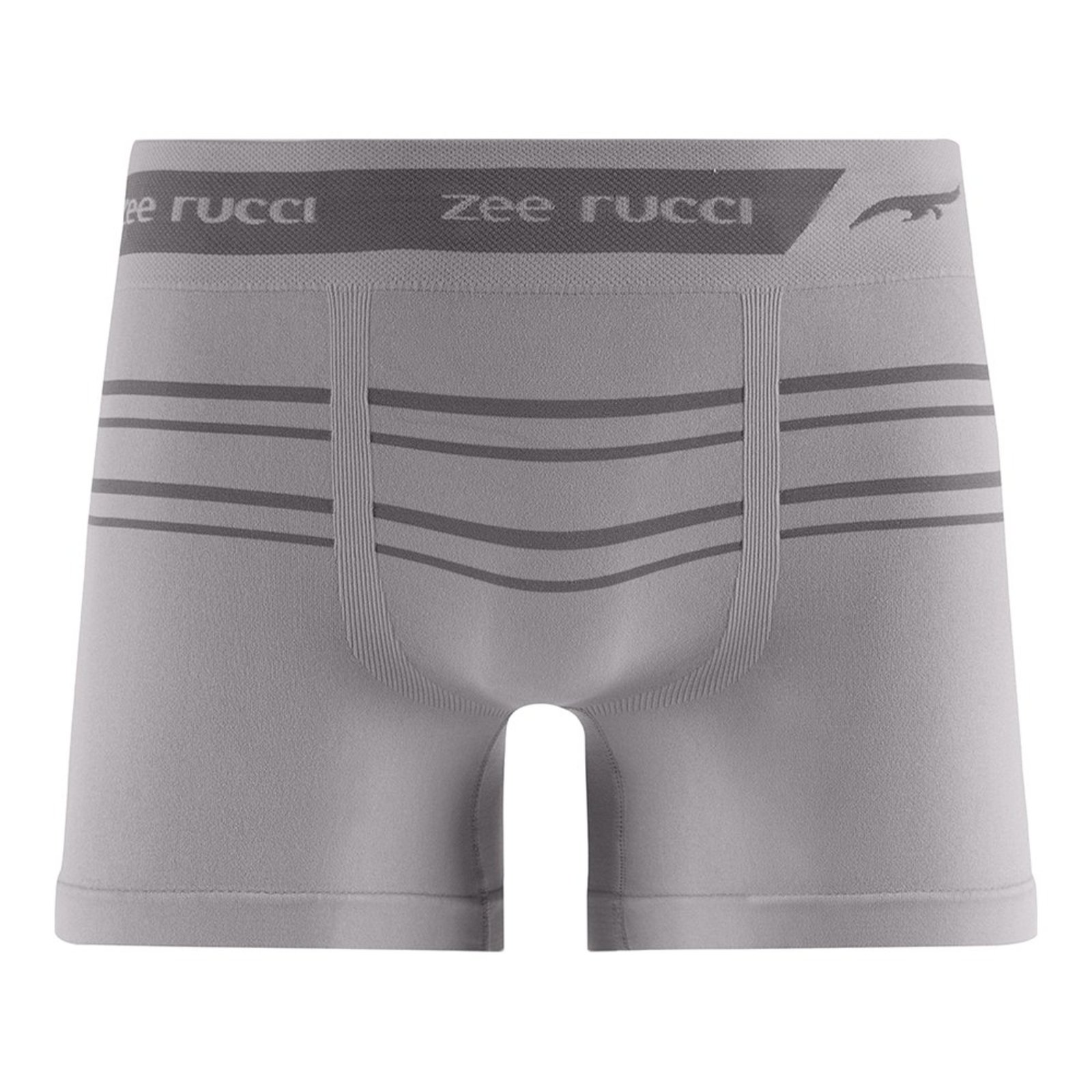 Cueca Boxer sem Costura com Listras Cinza