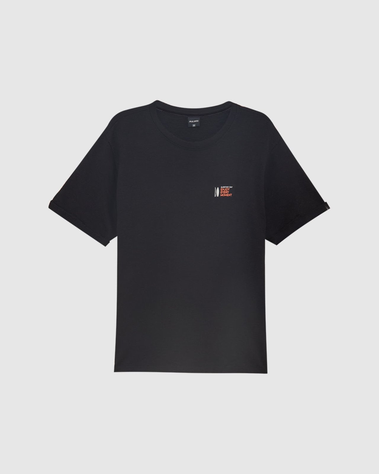 Camiseta Masculina Manga Dobrada Em Malha Linho Texturizada