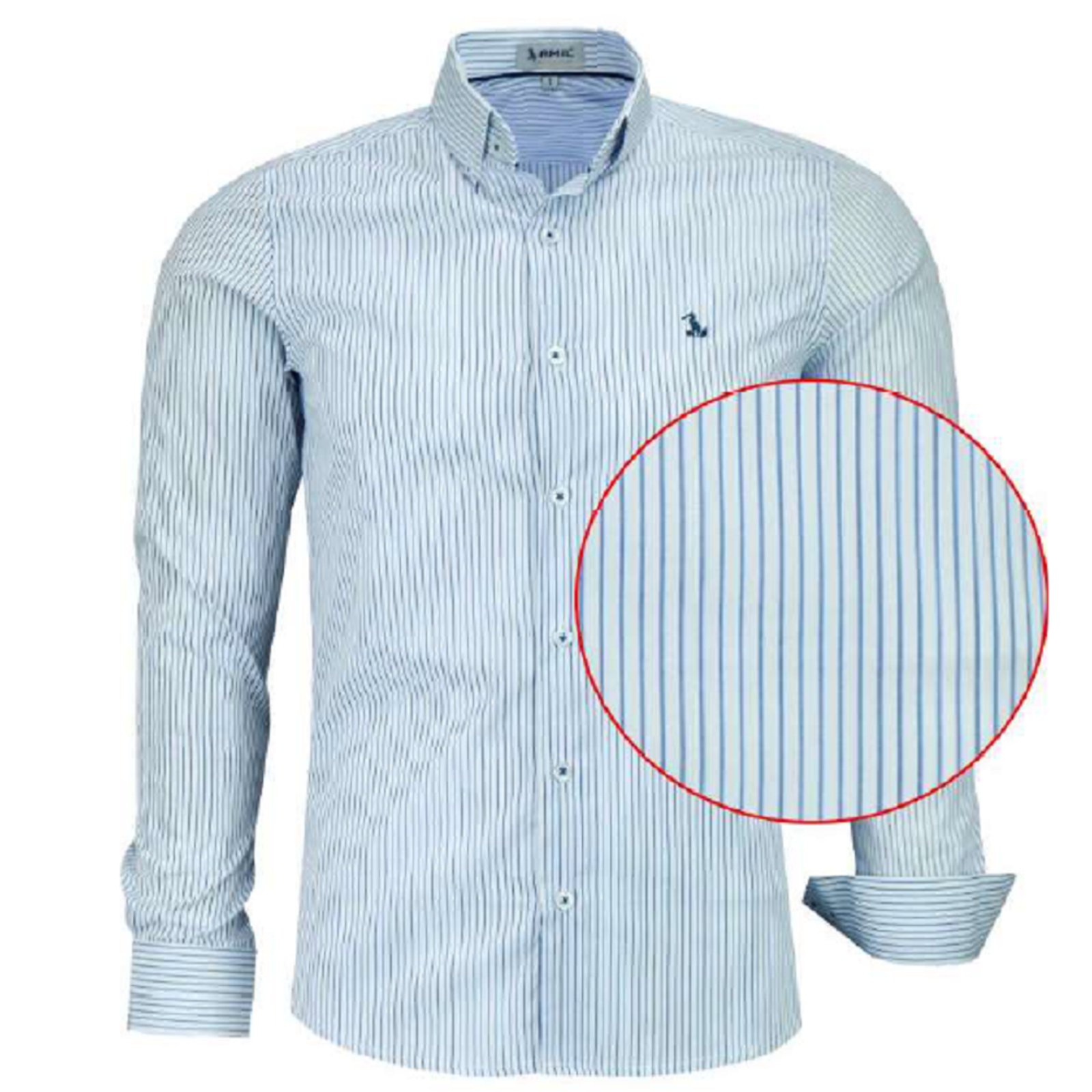 Camisa Listrada Social Manga Longa De Algodão Original Amil Royal