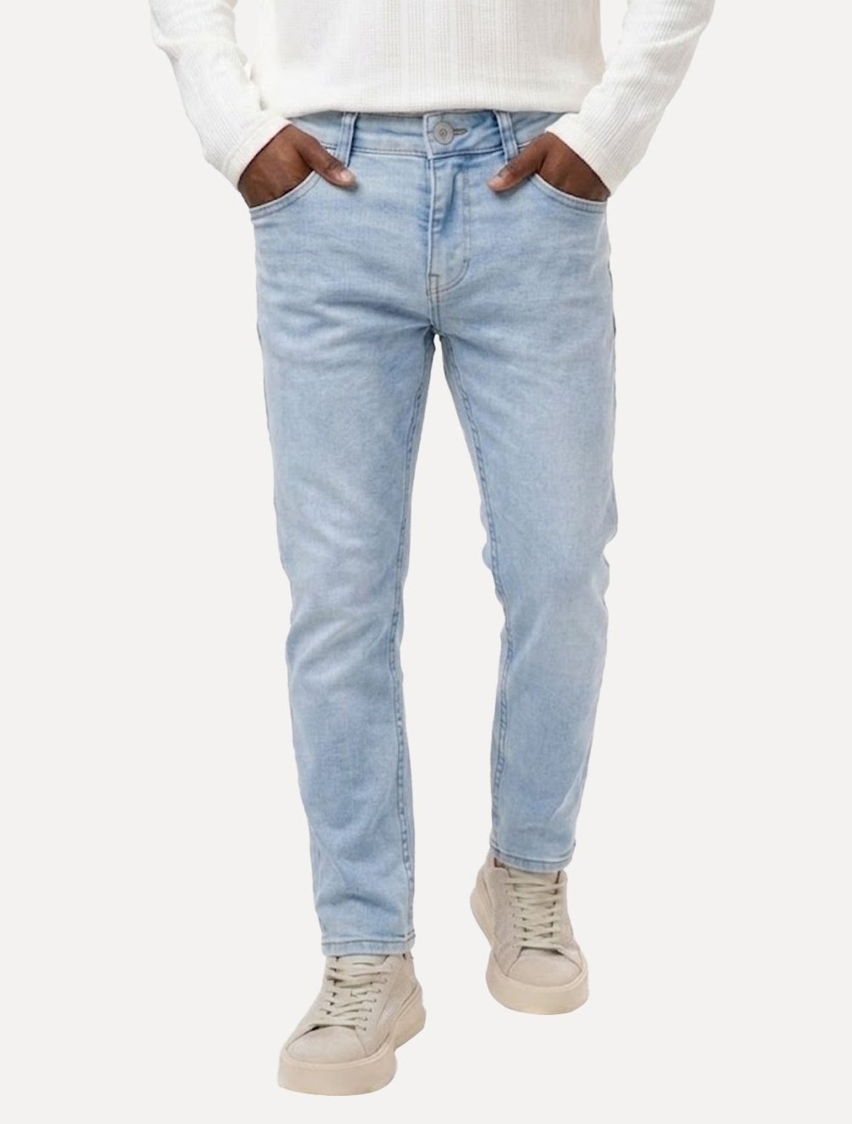 Calça King & Joe Jeans Masculina Skinny Soft Blue Azul Médio