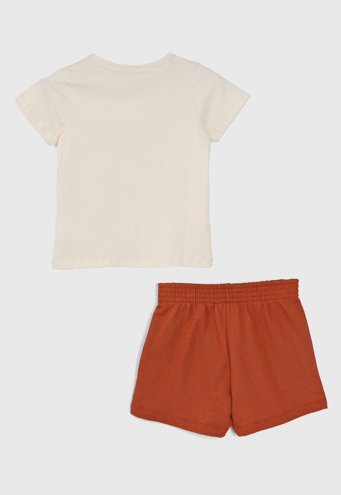 Vista 3 Infantil - Conjunto Curto Kamylus Country Blusa Off-White e Short Marrom off-white white Kamylus off-white white