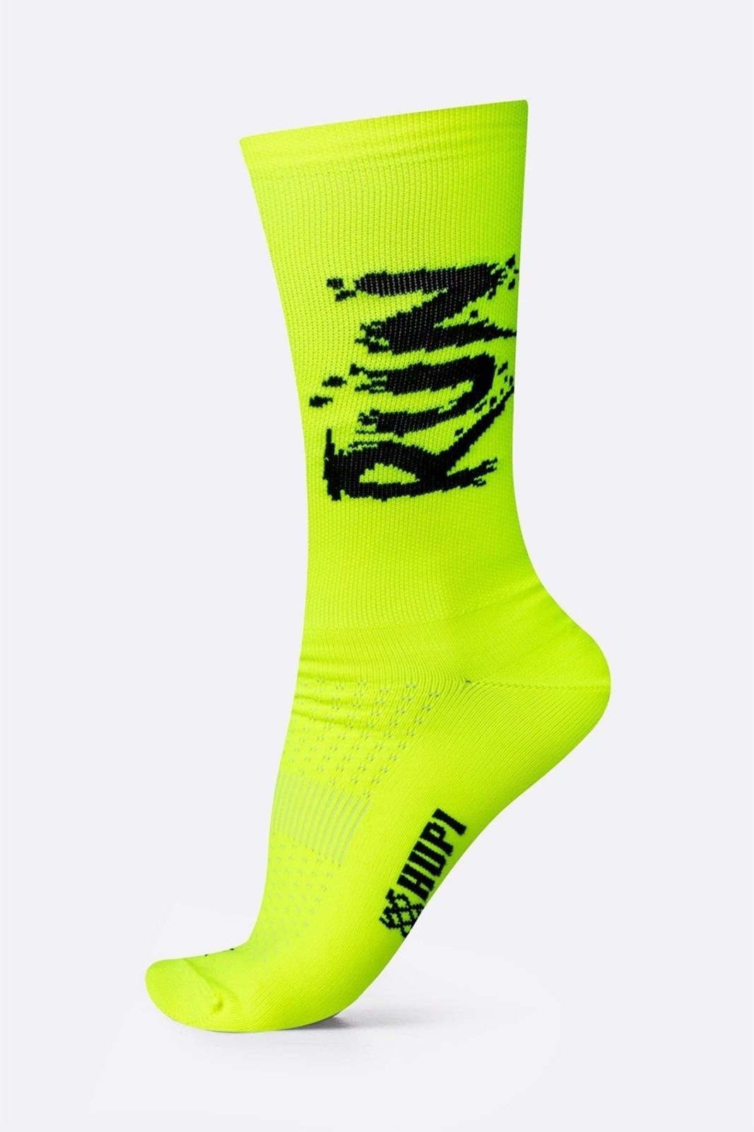 Meia HUPI Run Splash Amarelo Neon Pés Menores 34–38 Amarelo