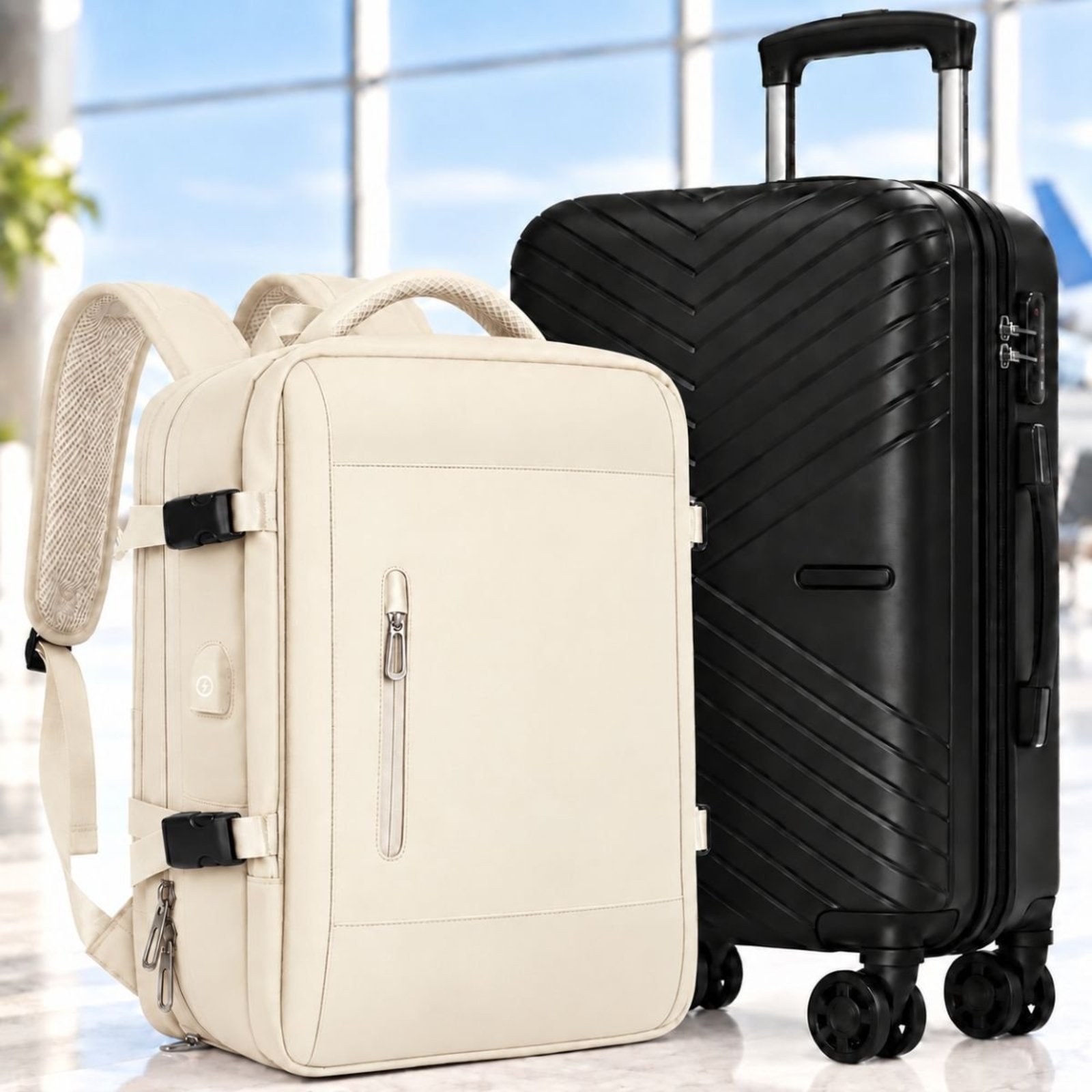 Kit Mala De Viagem 10kg De Bordo Kit Mochila Para Viagem Expansível Executiva Avião Bordo Luisa Rinaldi