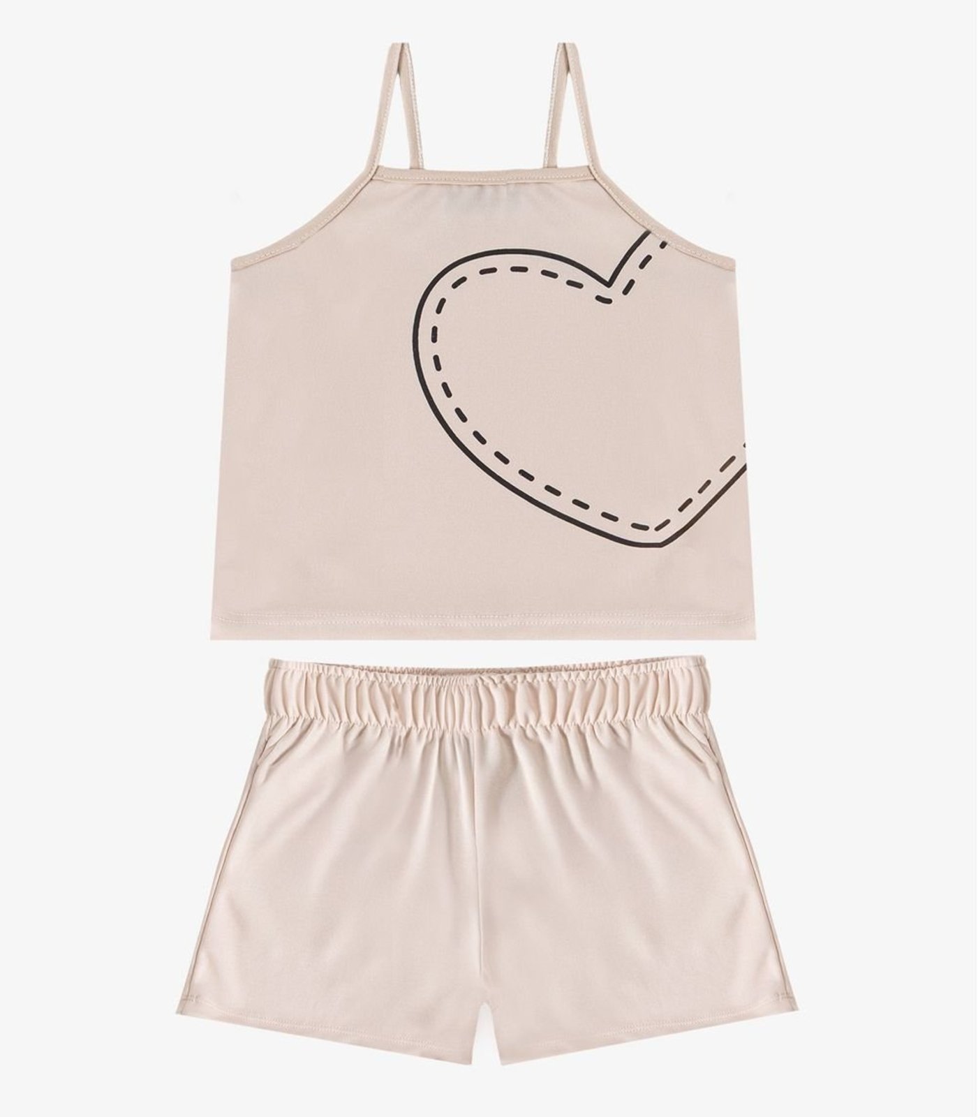 Infantil - Conjunto Blusa e Shorts Menina Select Bege