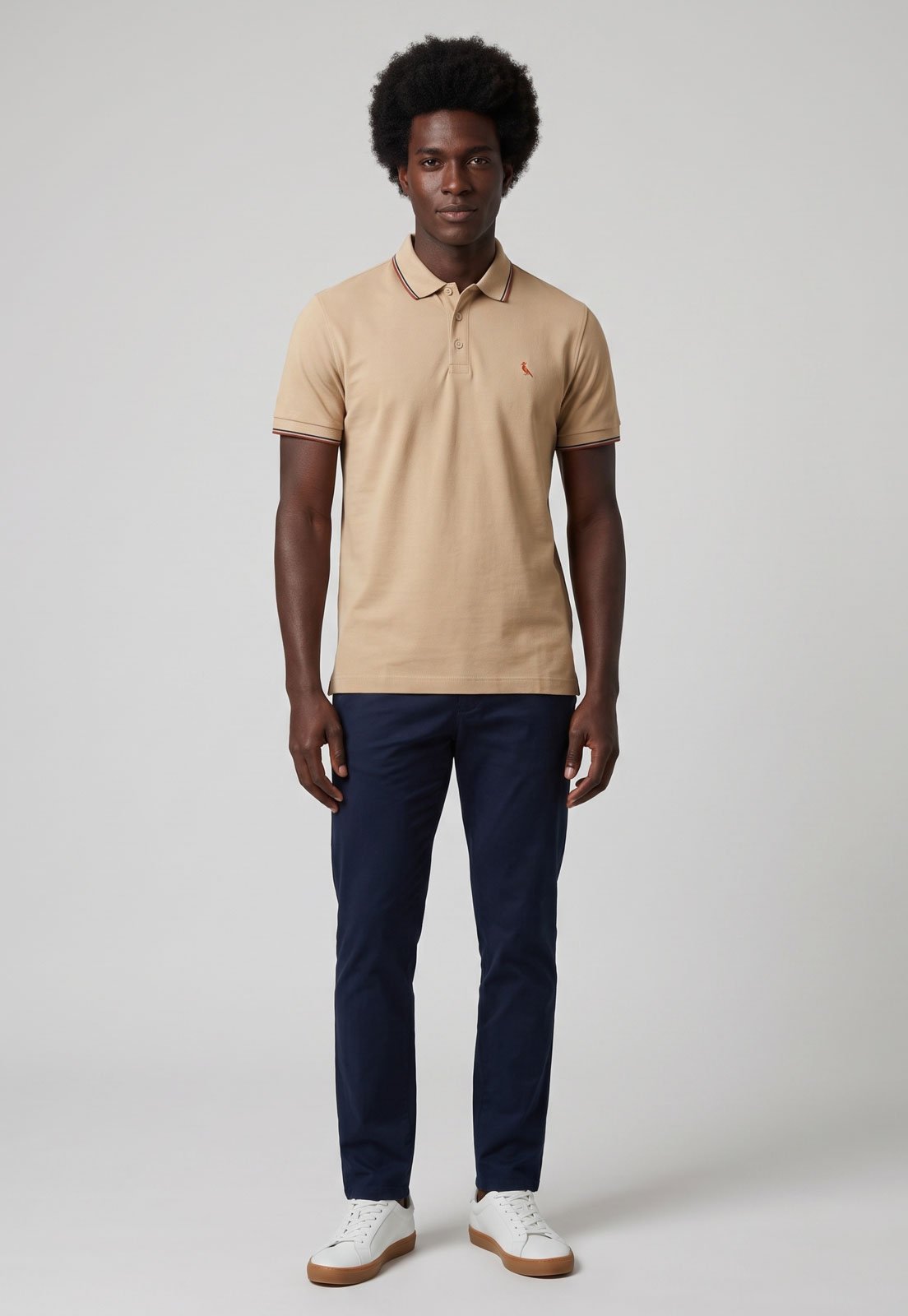 Camisa Polo Masculina Reserva Friso Bege