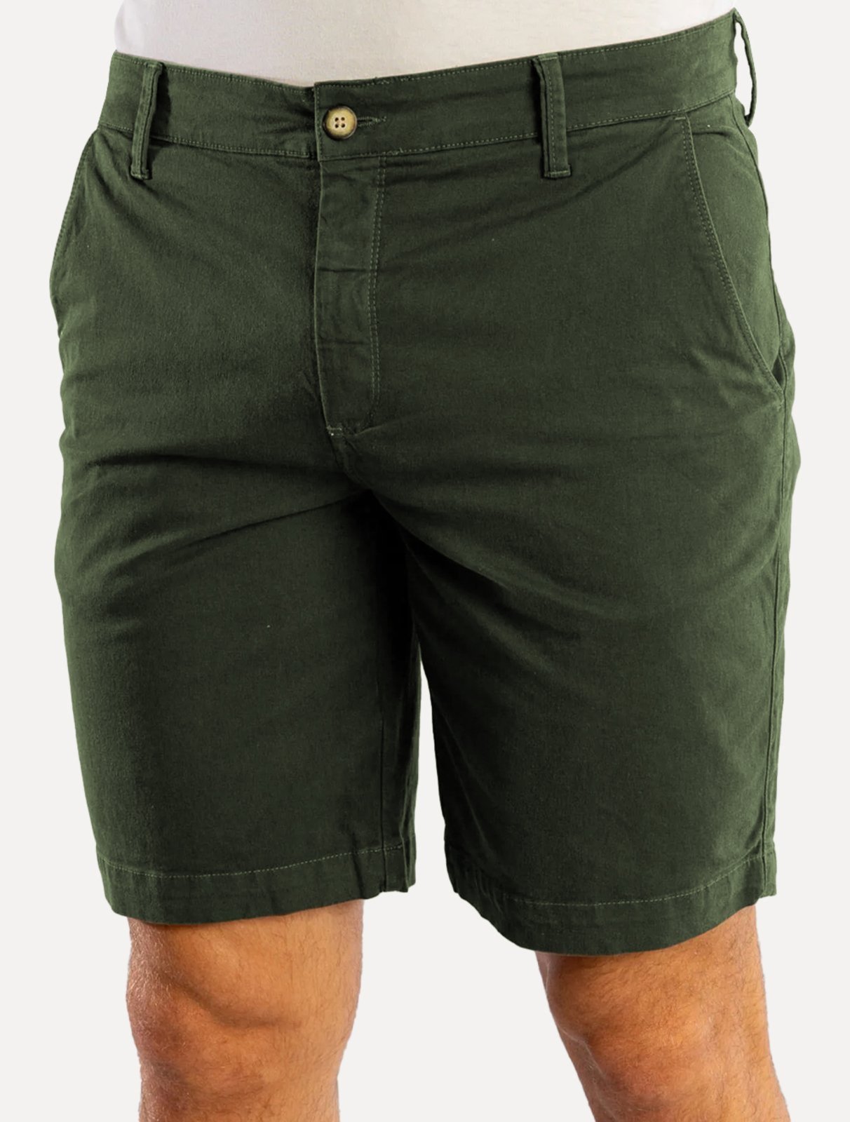 Bermuda Sergio K Masculina Chino Sarja Elastano Verde Musgo