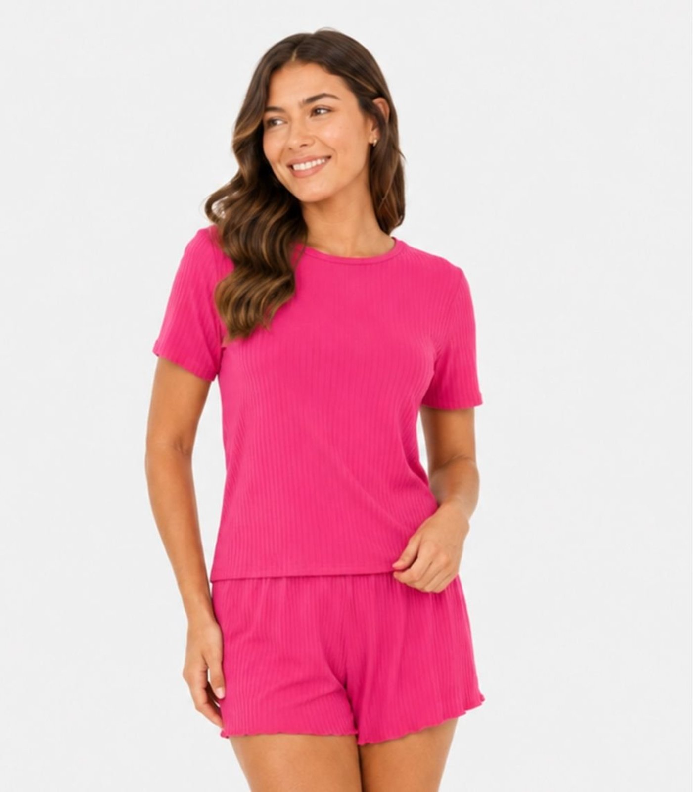 Pijama Feminino Canelado Select Rosa