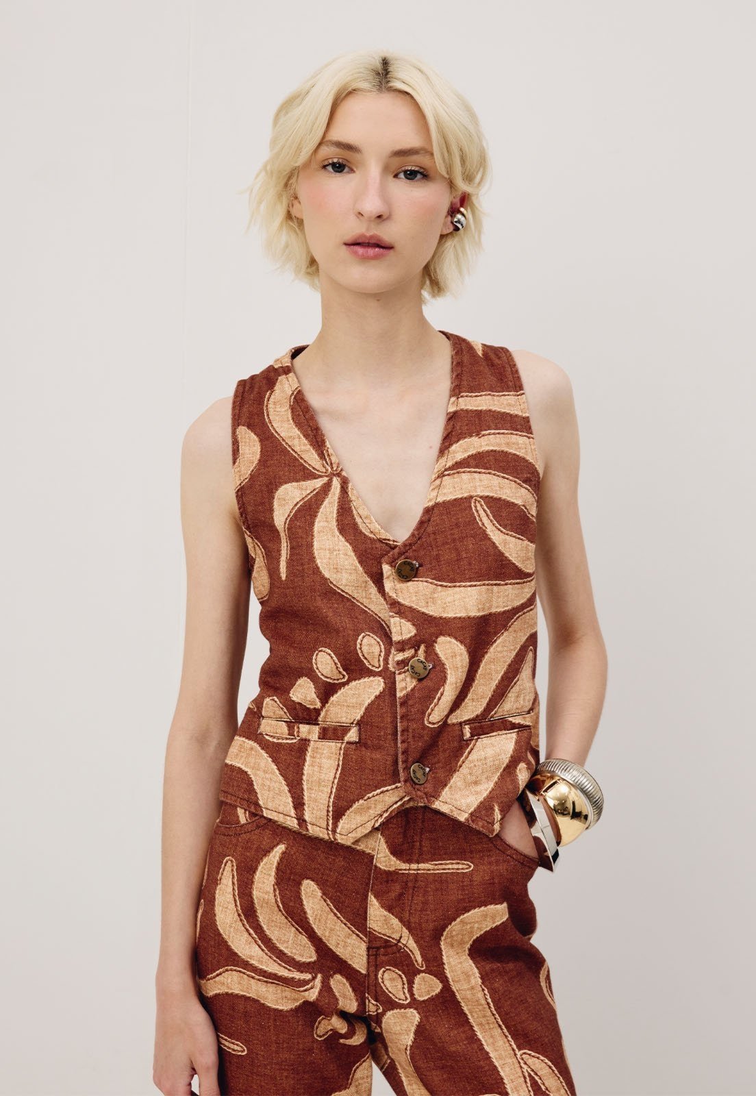 Colete CaCay Sarja Estampado Yucca