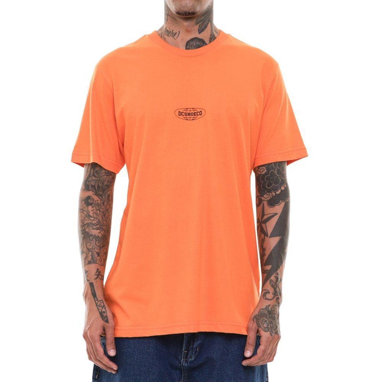 Camiseta DC Shoes Minimal World Masculina Laranja