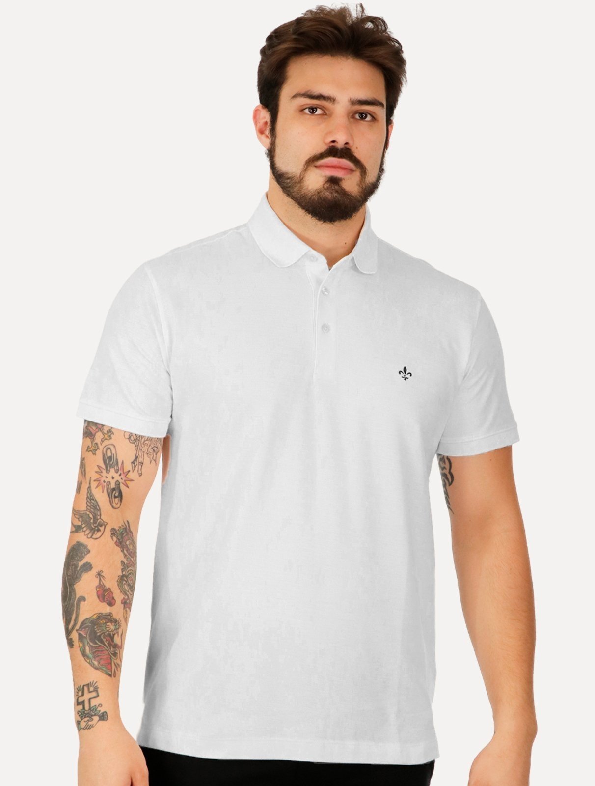 Polo Dudalina Masculina Piquet Comfort Pima Branca