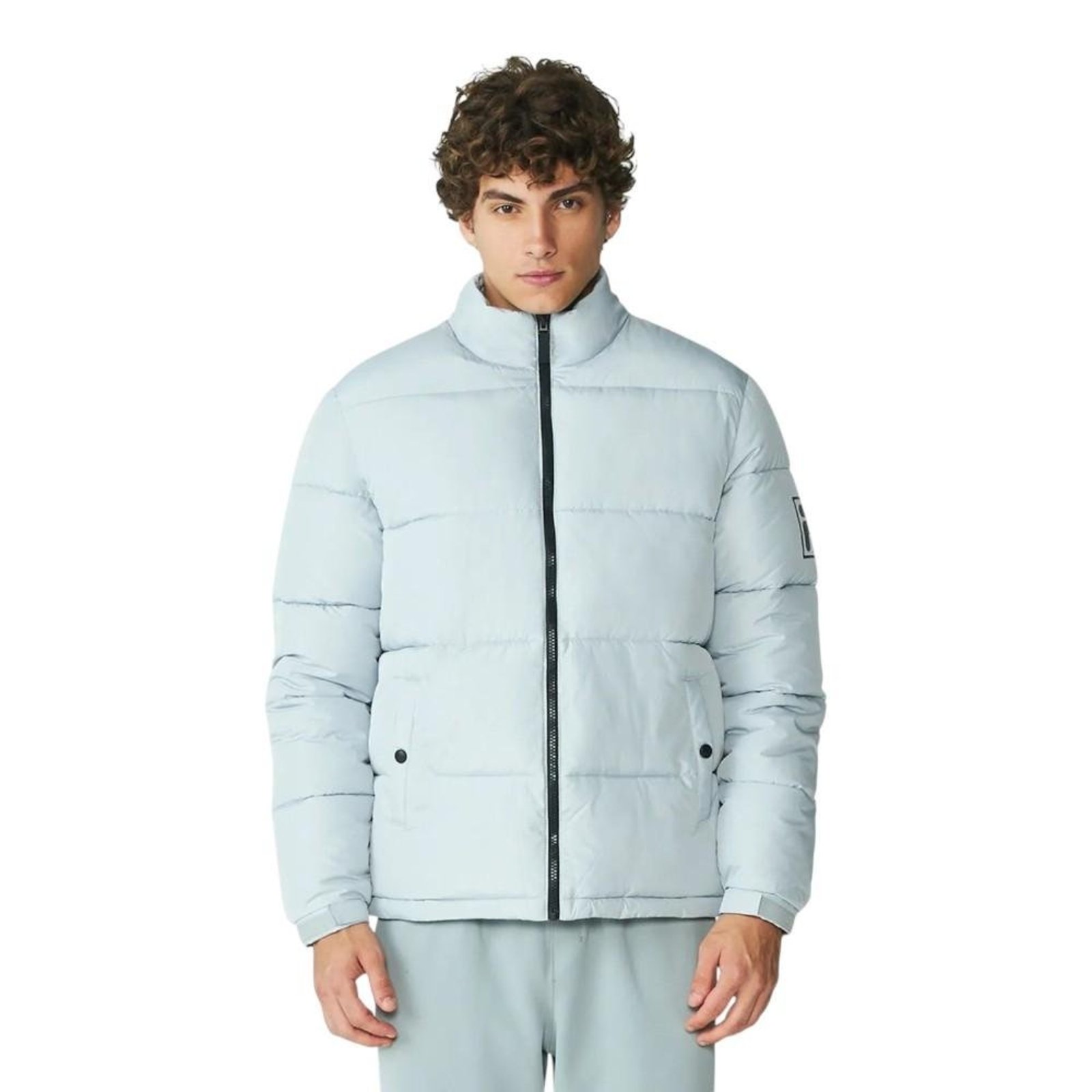Jaqueta Fila Puffer F Box Reflective Cinza Claro Masculina Cinza