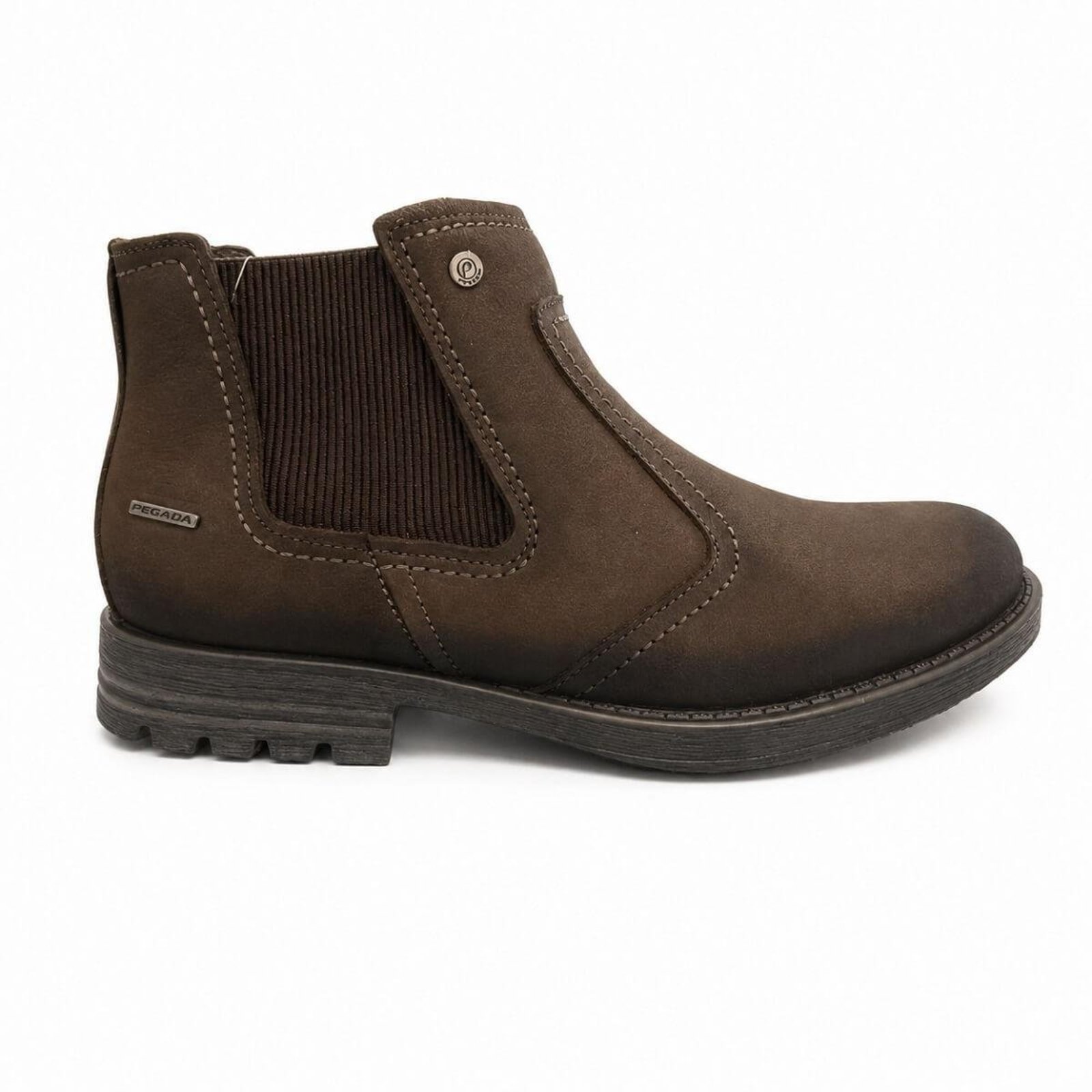 Bota Coturno Cano Curto Couro Pegada 180788 Marrom