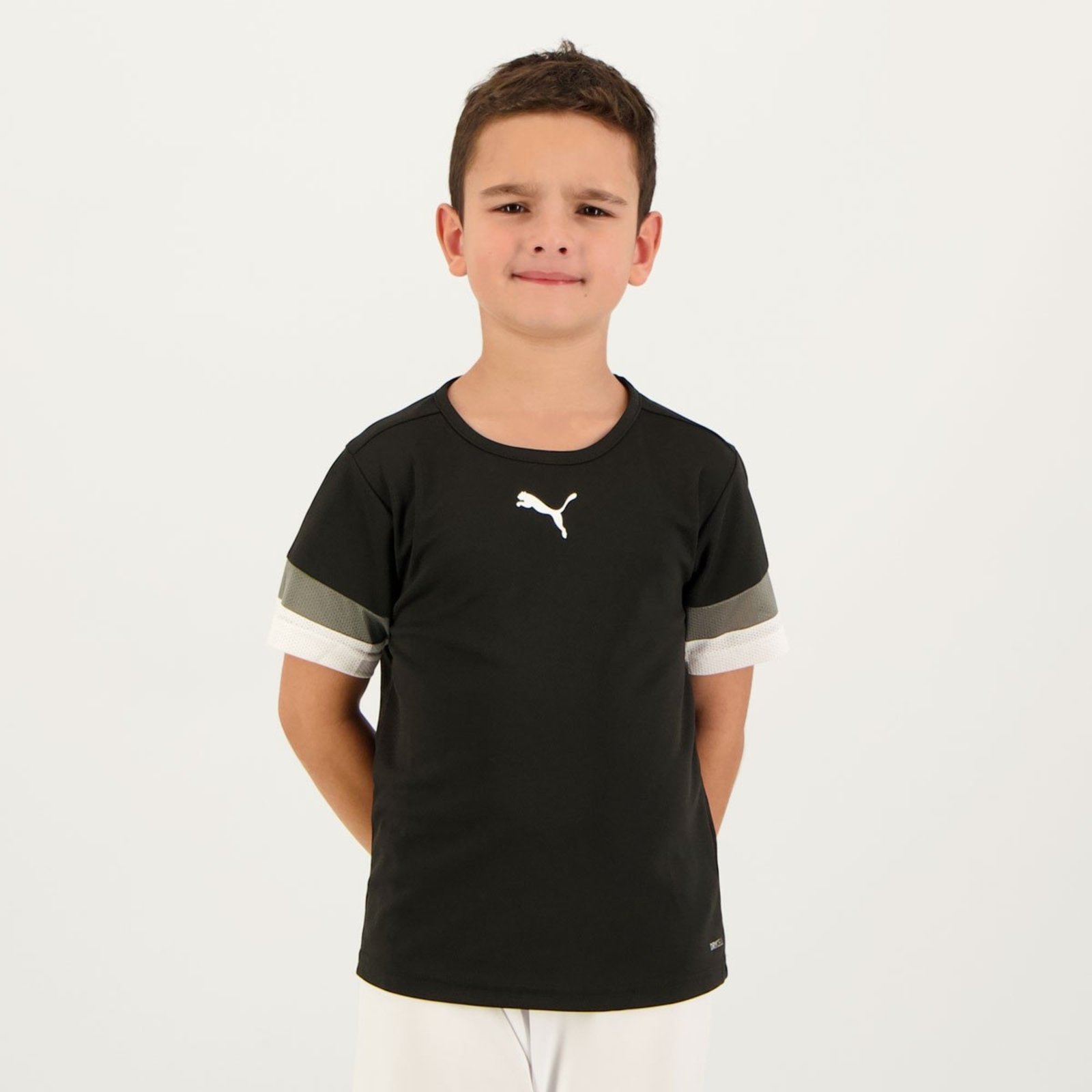 Camisa Puma Teamrise Juvenil Preta