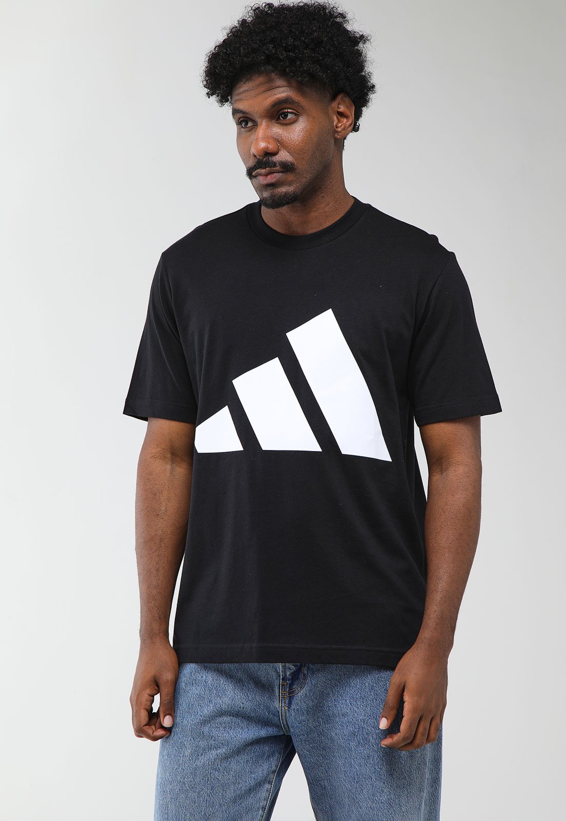 Vista 2 Camiseta Masculina adidas Big Logo Preta adidas Sportswear preto adidas Sportswear preto