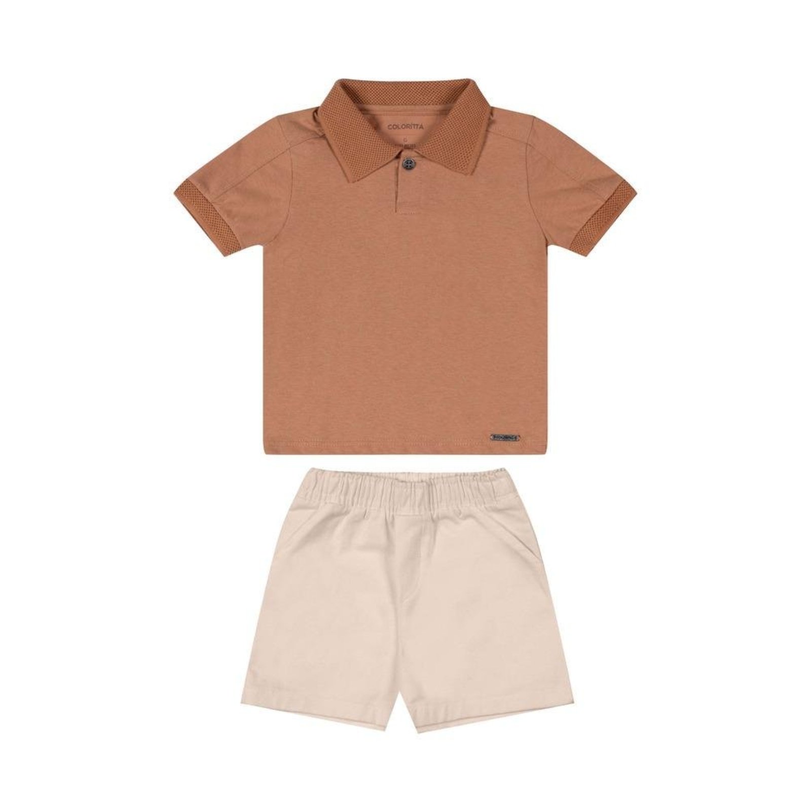 Infantil - Conjunto Polo Caramelo Bege Colorittá 1 Caramelo