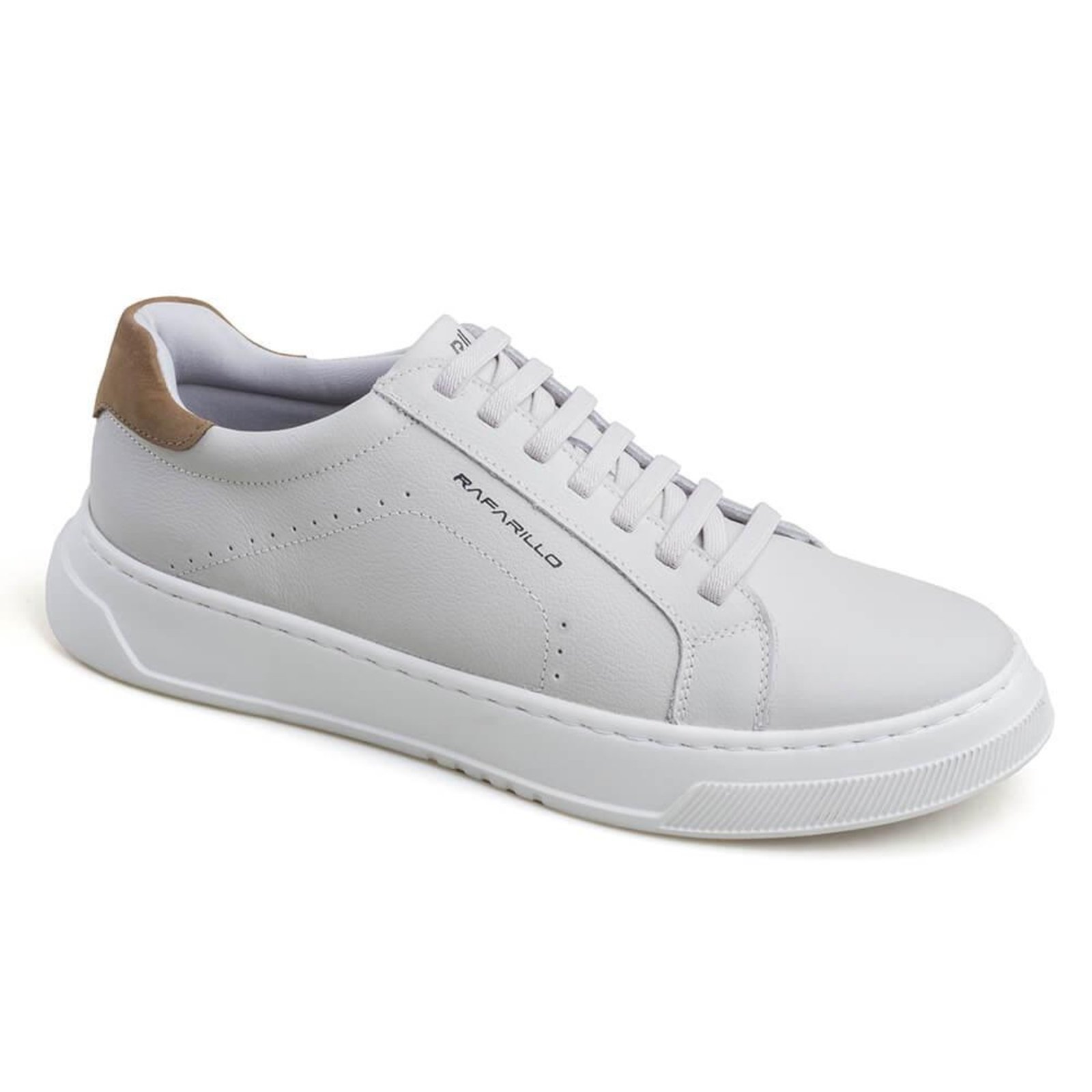 Sapatênis Masculino Max Light Couro Rafarillo com Cadarço - Off White - 39 Off-white
