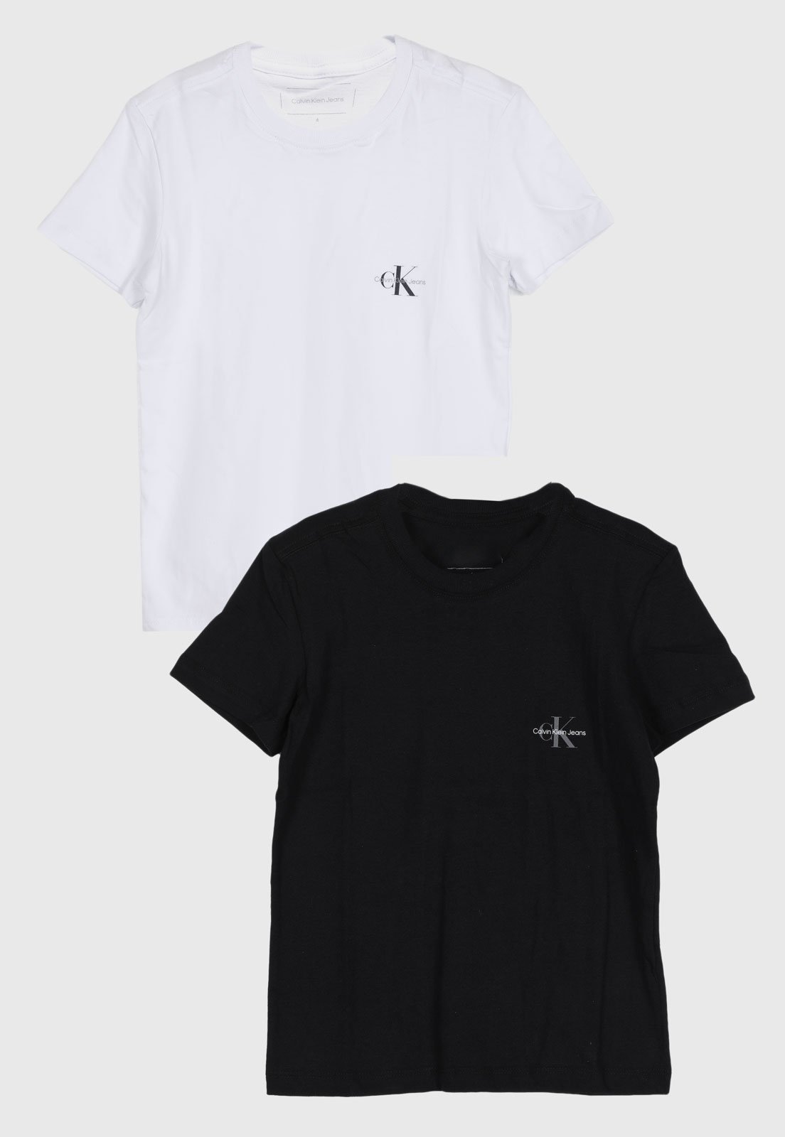 Infantil - Kit 2 Camisetas Infantis Calvin Klein Manga Curta Branco