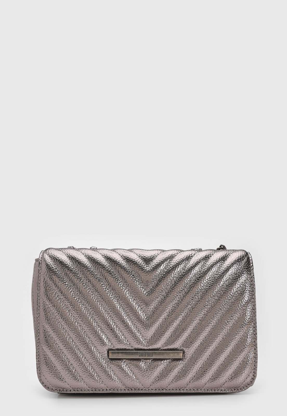 Bolsa Tiracolo Santa Lolla Metalizada Grafite