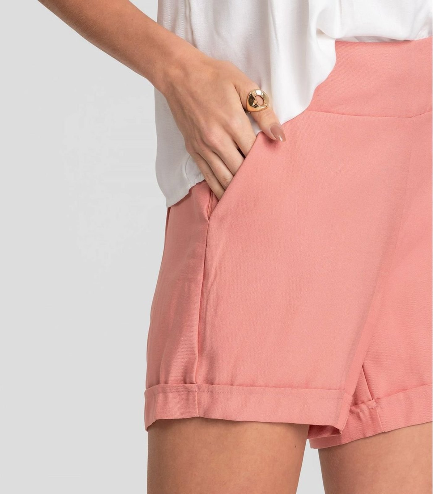Vista 3 Shorts Feminino Cós Largo Em Alfaiataria Dianna preto Dianna preto